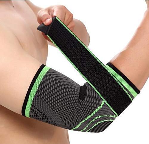 Elbow Brace Compression Support Sleeve with Adjustable Strap for Tendonitis, Tennis elbow, Arthritis, Basketball, Baseball, Football, Golf, Lifting