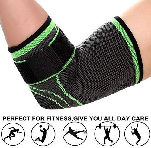 Elbow Brace Compression Support Sleeve with Adjustable Strap for Tendonitis, Tennis elbow, Arthritis, Basketball, Baseball, Football, Golf, Lifting