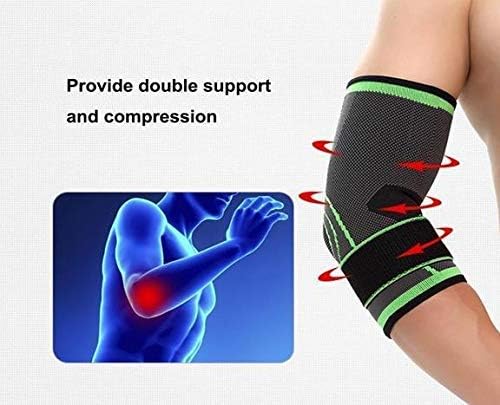 Elbow Brace Compression Support Sleeve with Adjustable Strap for Tendonitis, Tennis elbow, Arthritis, Basketball, Baseball, Football, Golf, Lifting