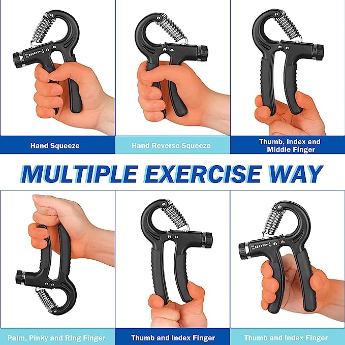 Grip Strength Trainer 2 pack, Hand Grip Exerciser Strengthener with Adjustable Resistance 11-132 Lbs (5-60kg)
