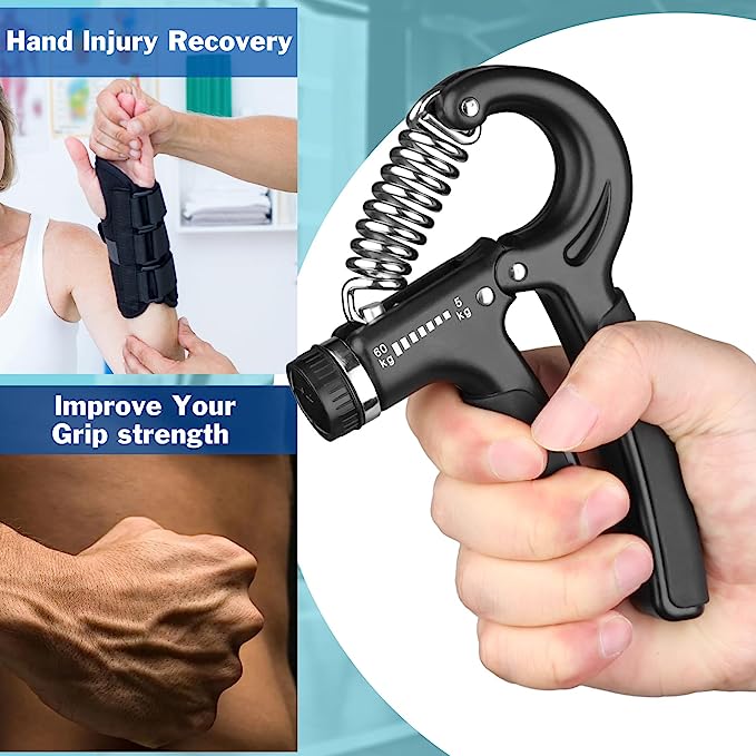 Grip Strength Trainer 2 pack, Hand Grip Exerciser Strengthener with Adjustable Resistance 11-132 Lbs (5-60kg)