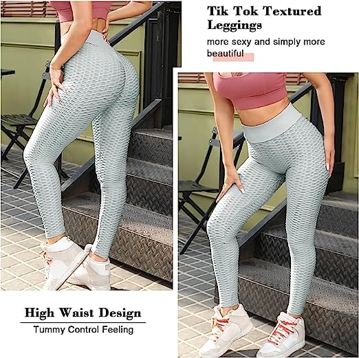 High Waisted Leggings for Women Scrunch Butt Lifting TIK Tok Yoga Pants,Workout Anti Cellulite Tummy Control Tights
