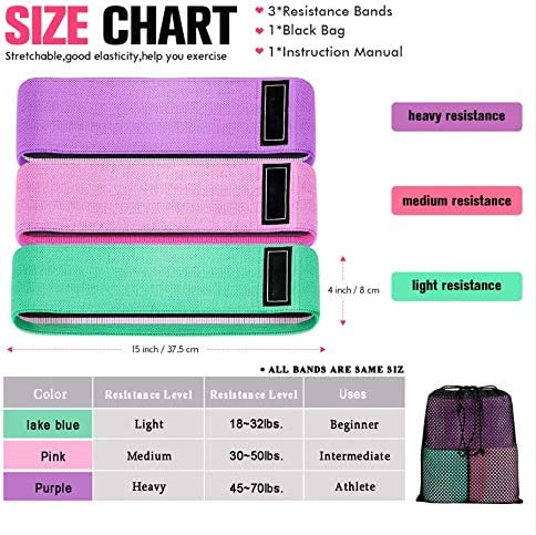 Resistance Bands for Legs and Butt, Exercise Bands Hip Bands Wide Booty Bands Workout Bands Sports Fitness Bands Stretch Resistance Loops Band Anti Slip Elastic