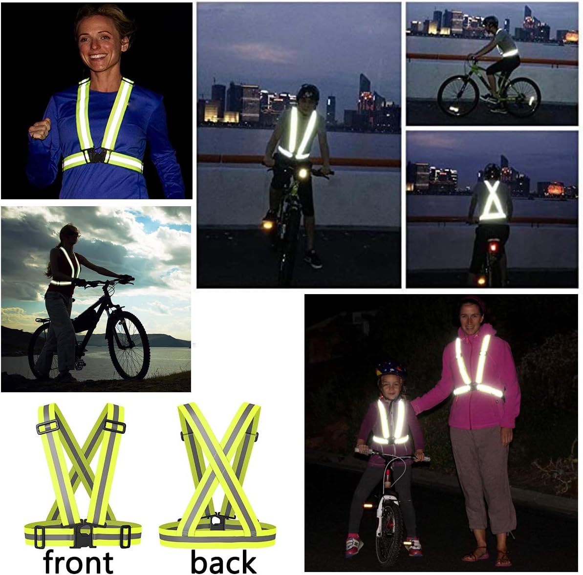 Reflective Vest, 2-Pack Reflective Gear High Visibility Suspenders Safety Lightweight Straps Running Vest for Running, Jogging, Hiking, Cycling