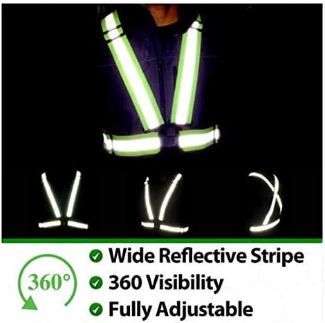 Reflective Vest, 2-Pack Reflective Gear High Visibility Suspenders Safety Lightweight Straps Running Vest for Running, Jogging, Hiking, Cycling