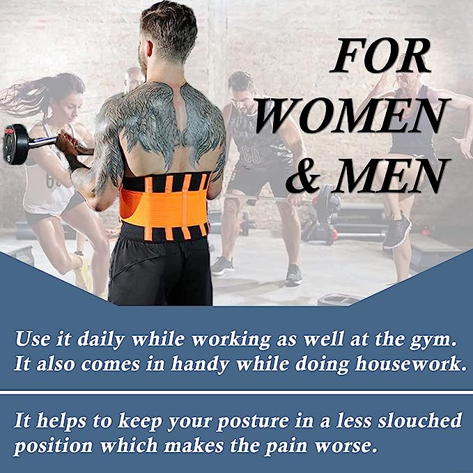 Waist Trainer for Women, Sweat Belt Men, Belly Trimmer, Lower Back Support with Adjustable Pressure Straps