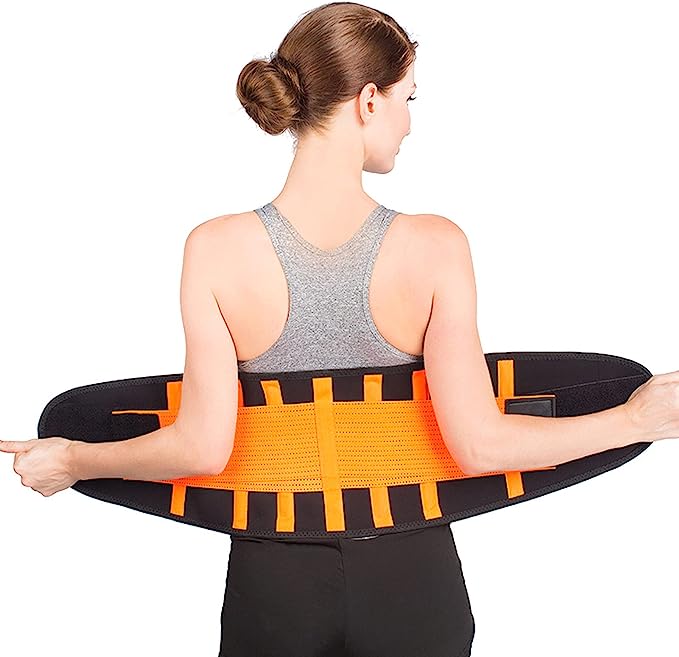 Waist Trainer for Women, Sweat Belt Men, Belly Trimmer, Lower Back Support with Adjustable Pressure Straps