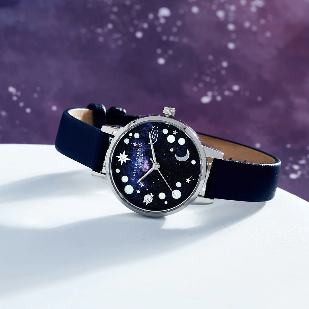 Olivia Burton Black &/ Stone Watch-OB16GD82