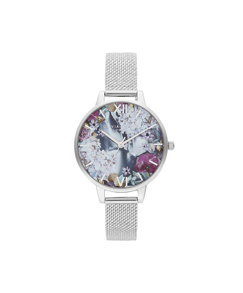 Olivia Burton Blue Faux/ Floral Watch