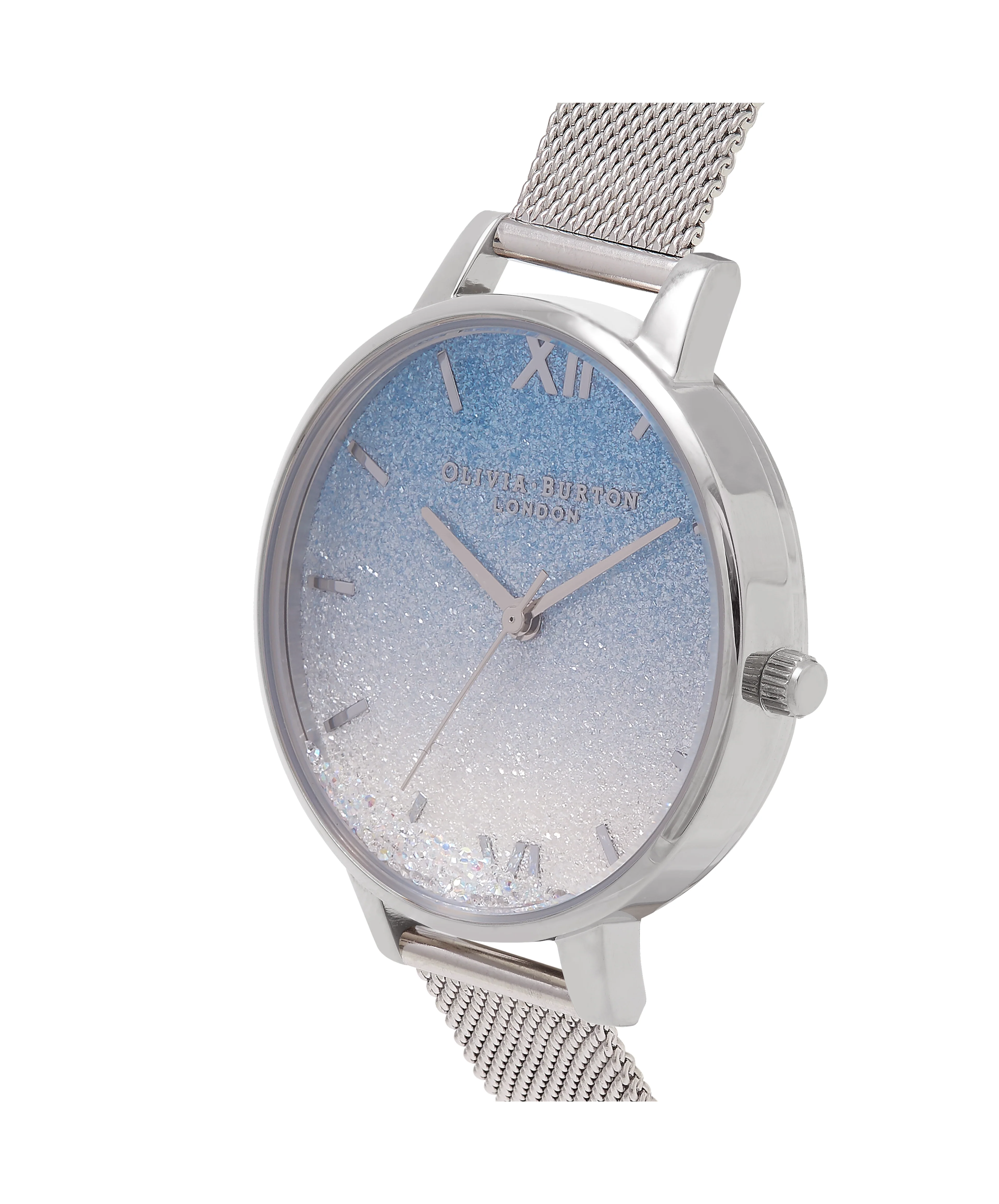 Olivia Burton Blue Silver/ Gltr Watch