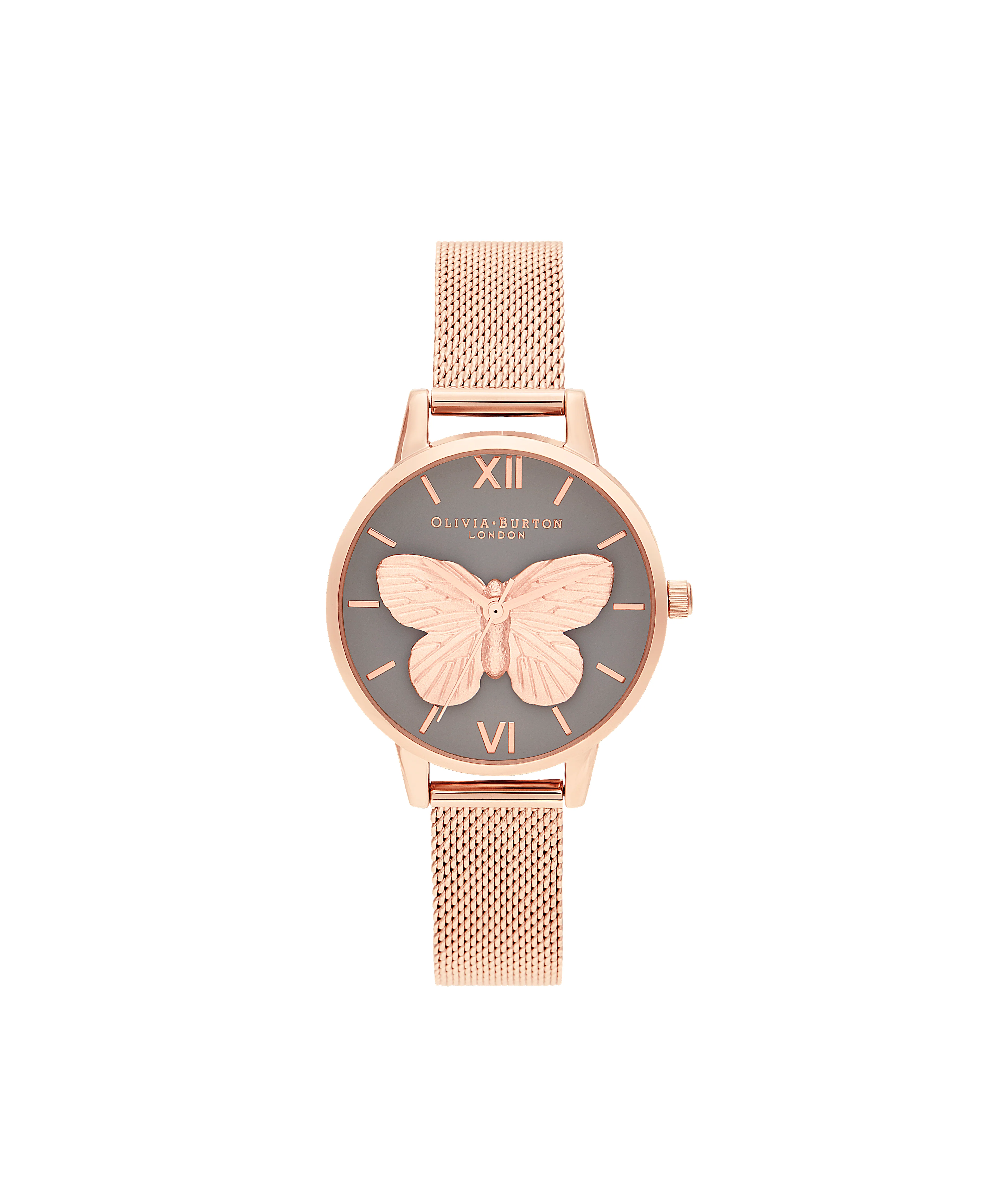 Olivia Burton Grey/ Butterfly Watch-OB16MB28