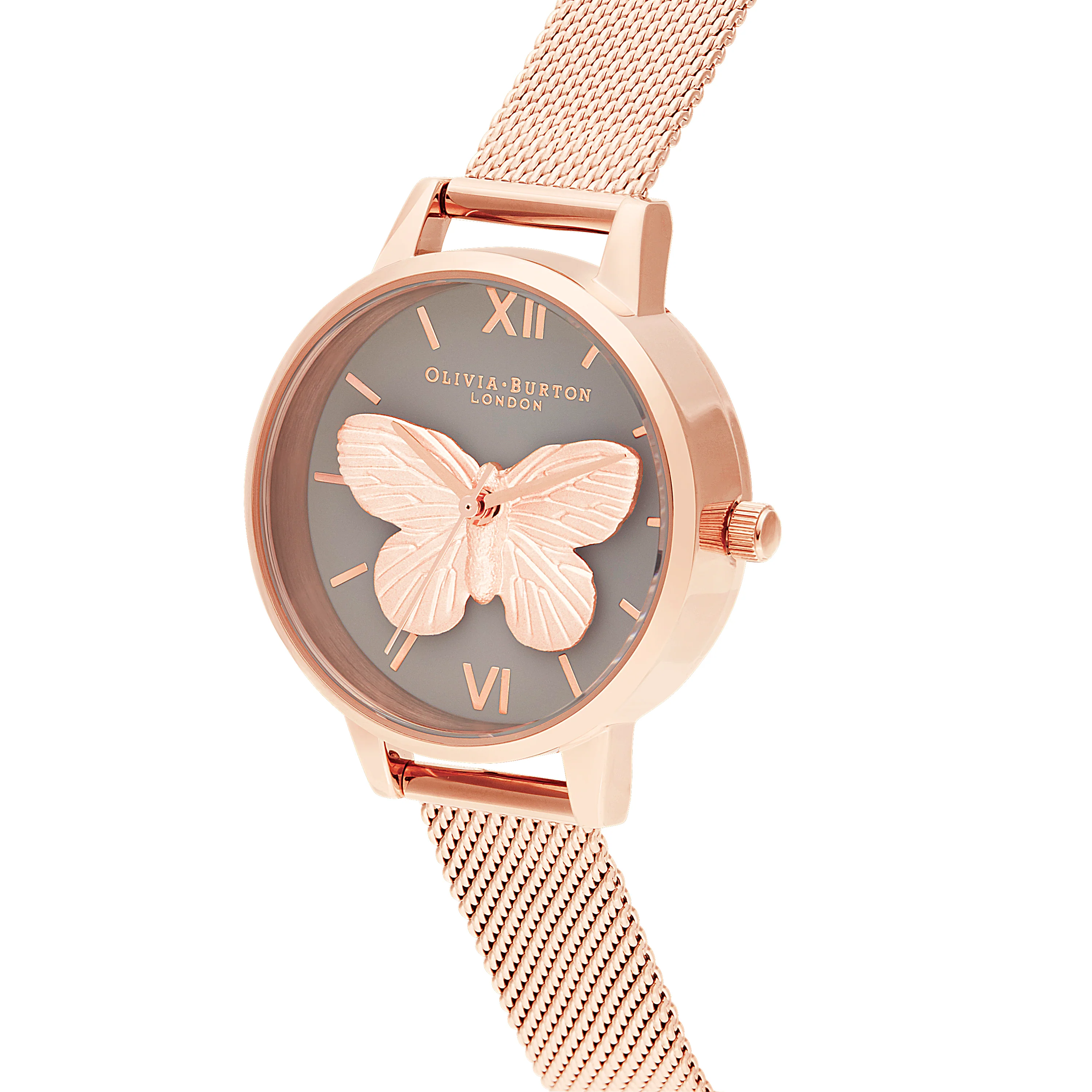 Olivia Burton Grey/ Butterfly Watch-OB16MB28