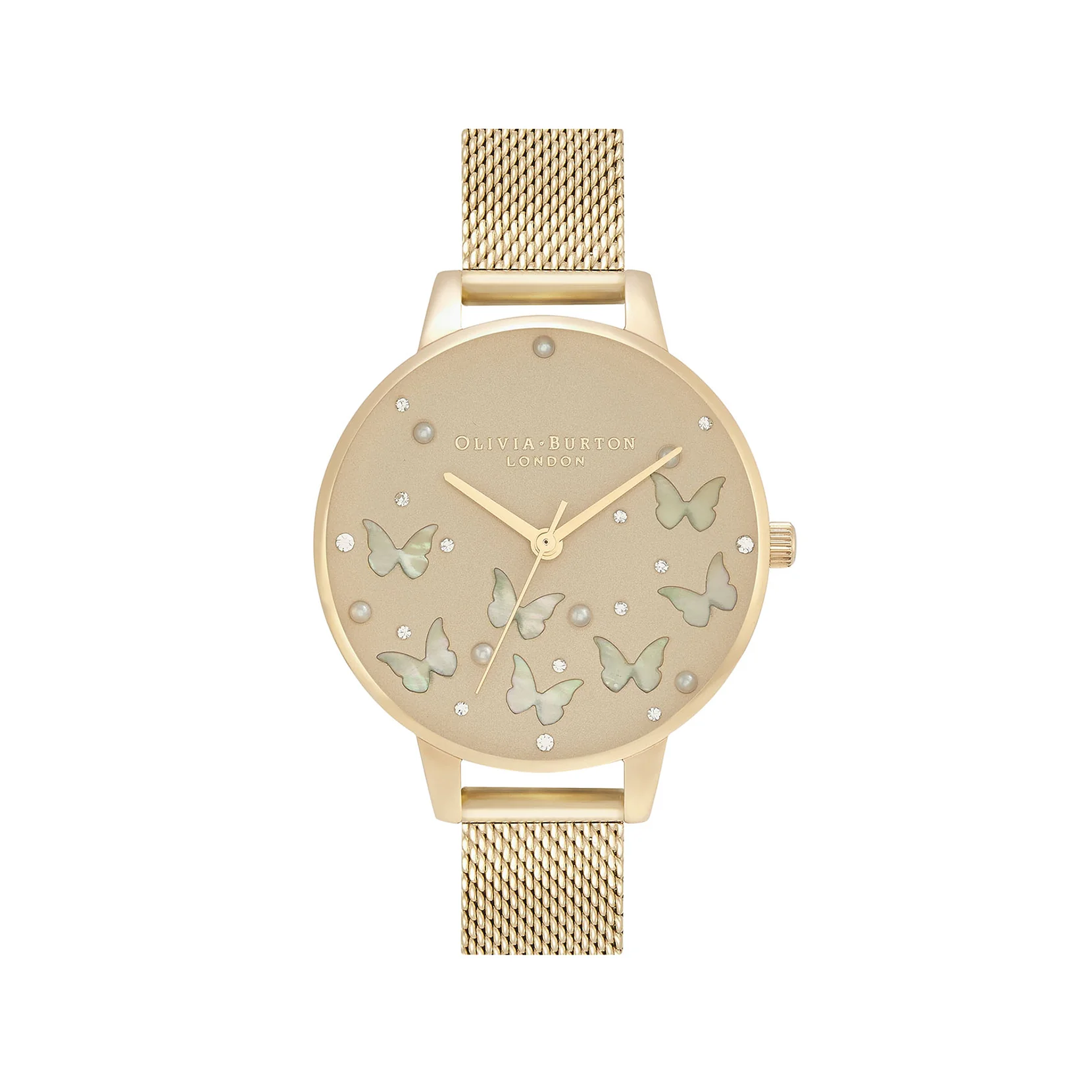 Olivia Burton Pgld/ Fauxpl/ Stone Watch