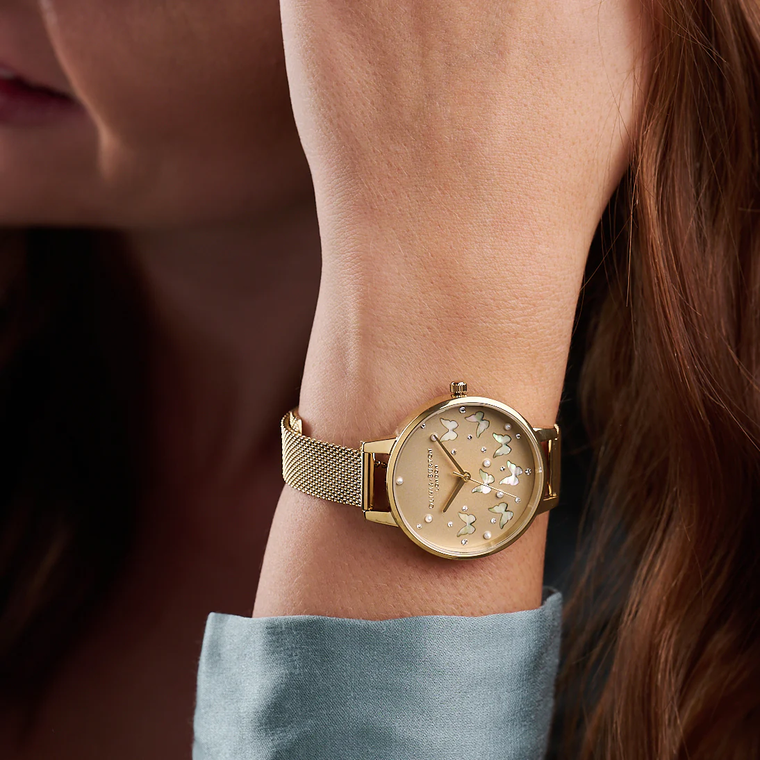 Olivia Burton Pgld/ Fauxpl/ Stone Watch