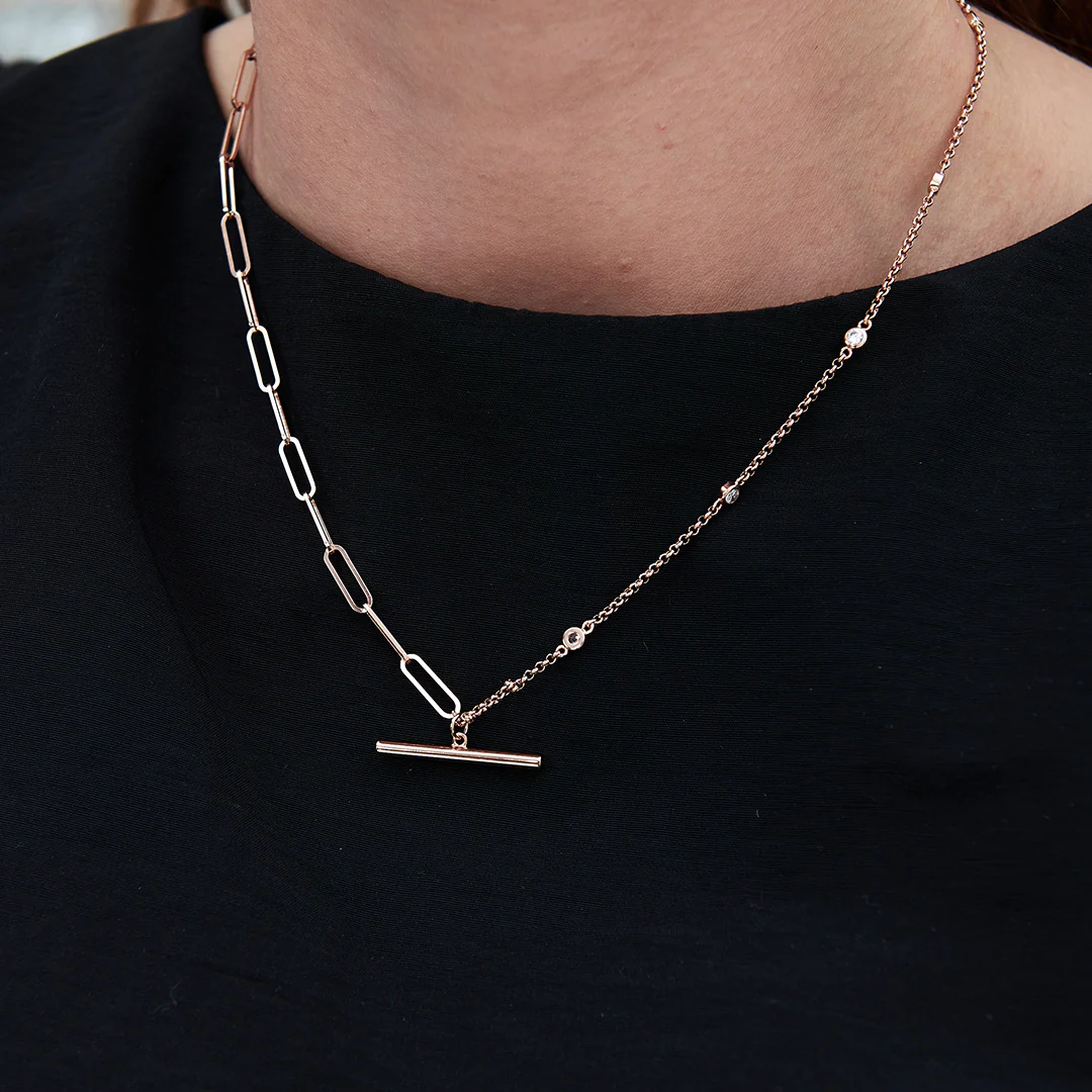 Olivia Burton Rose Gold Necklace-OBJCON74