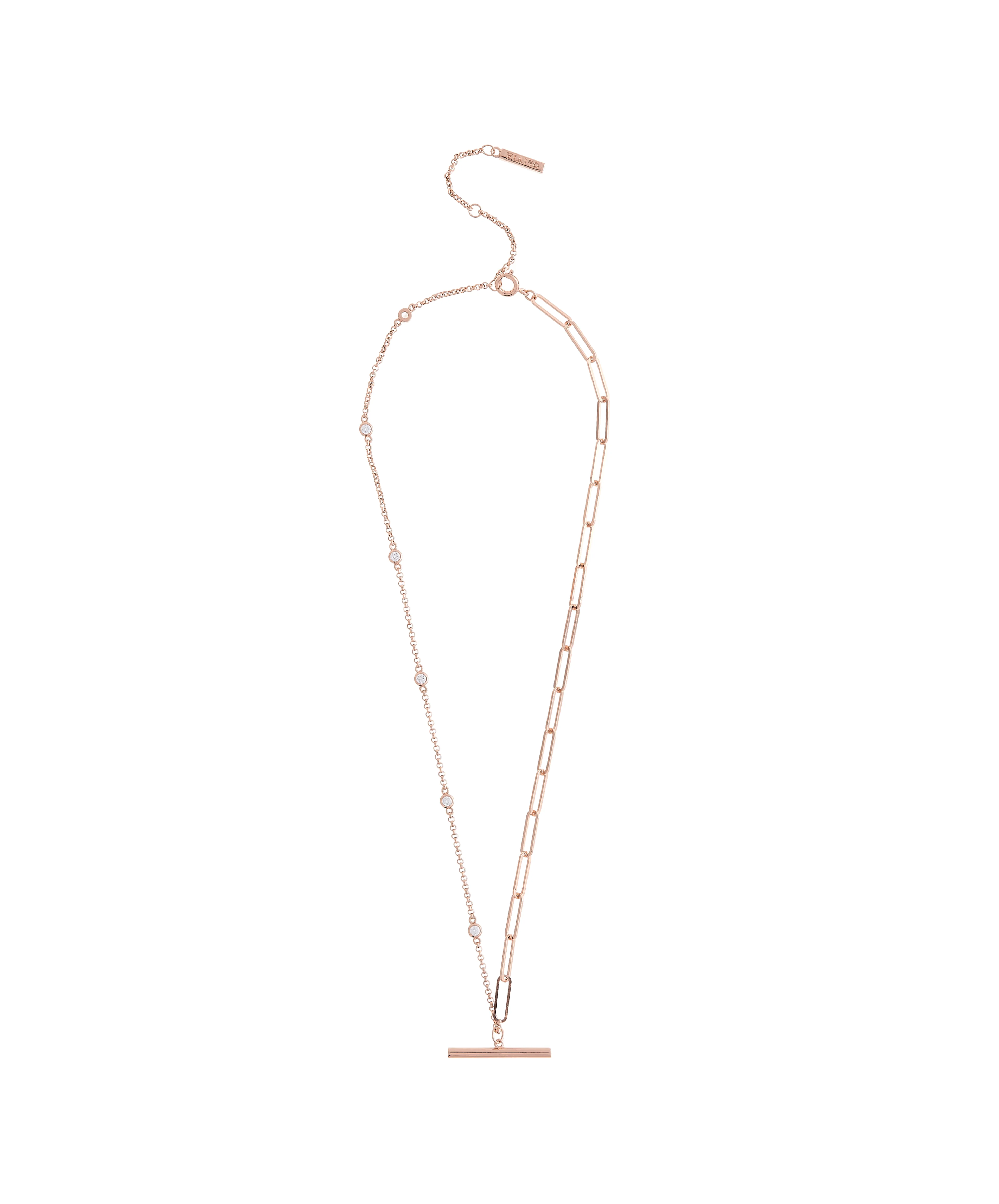 Olivia Burton Rose Gold Necklace-OBJCON74