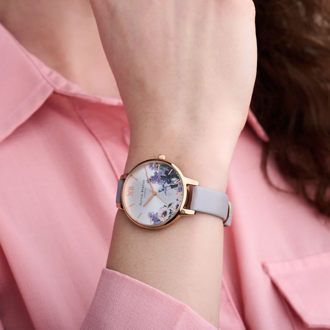 Olivia Burton Silver/ Floral Watch-OB16FS114