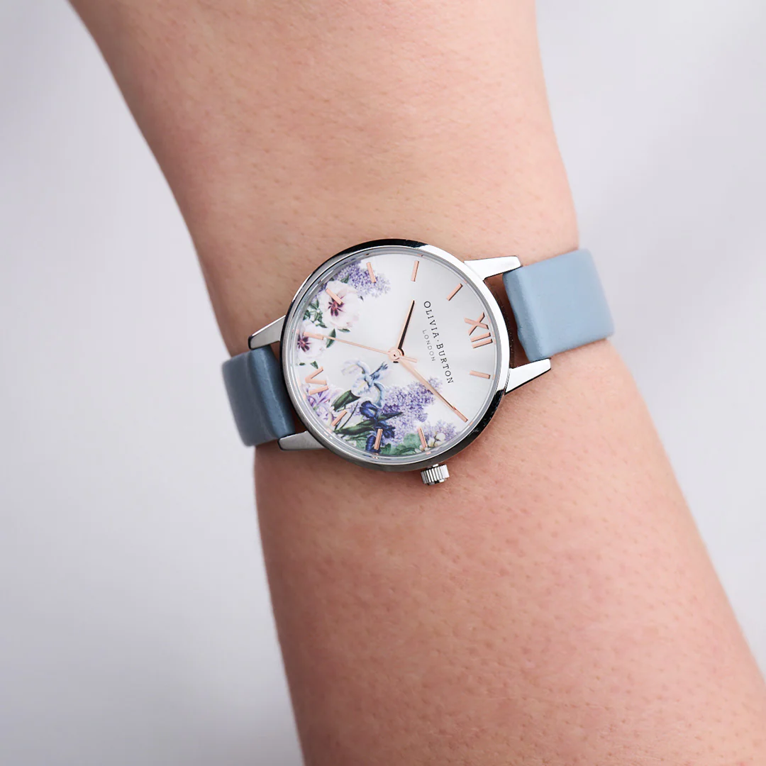 Olivia Burton Silver/ Floral Watch-OB16FS115