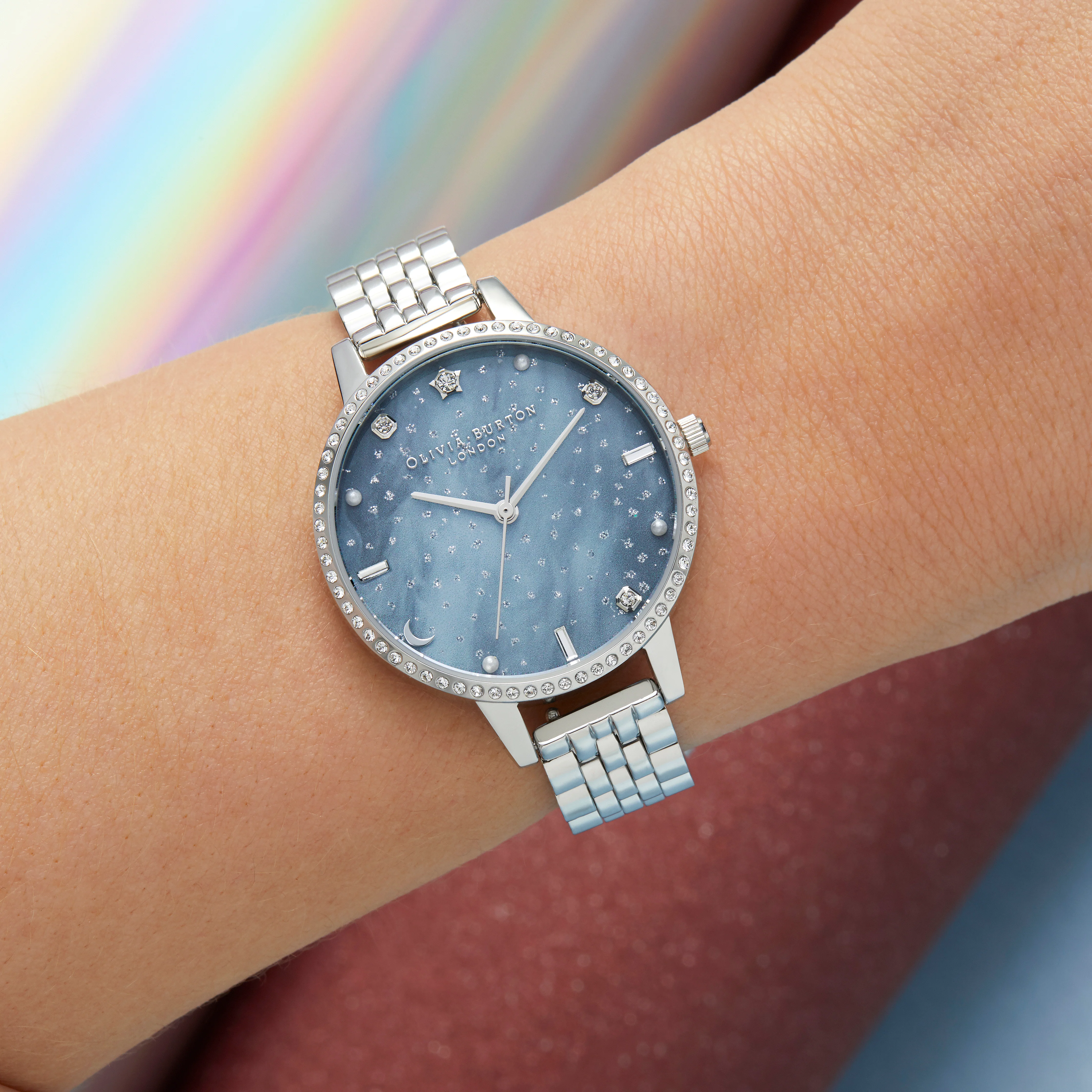 Olivia Burton Silver/ Resin/ Stone Watch-OB16GD65