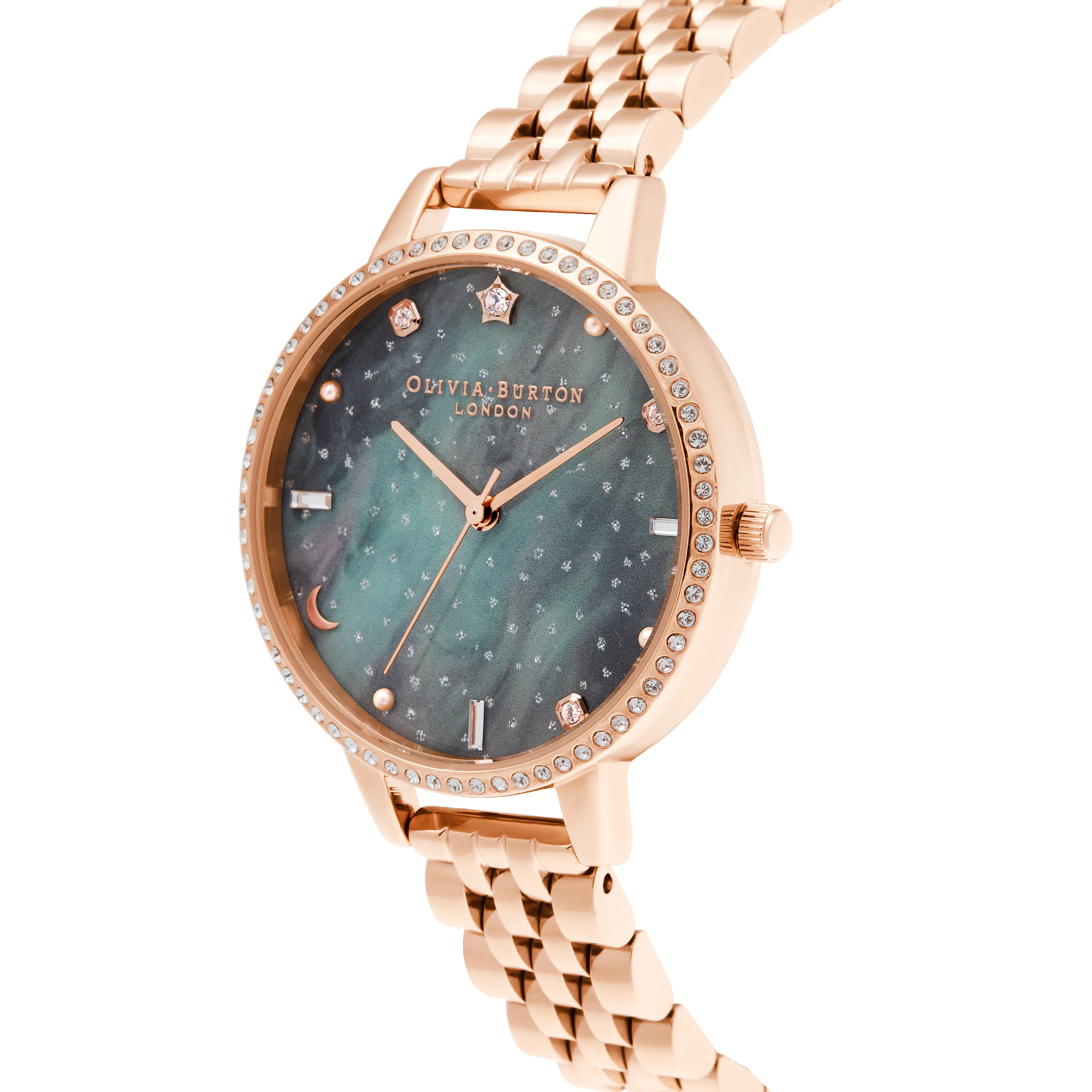 Olivia Burton Silver/ Rsin/ Stone Watch