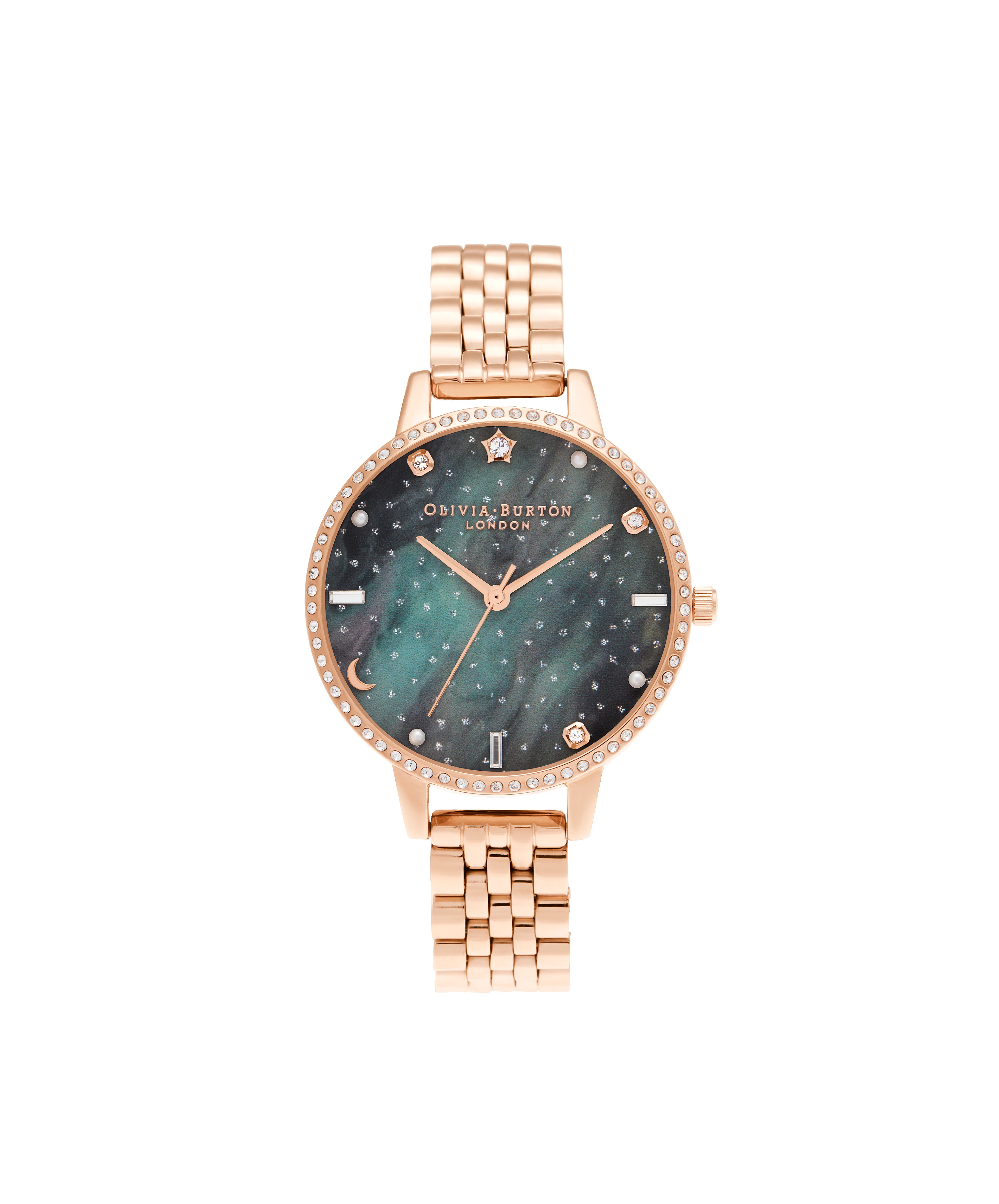 Olivia Burton Silver/ Rsin/ Stone Watch