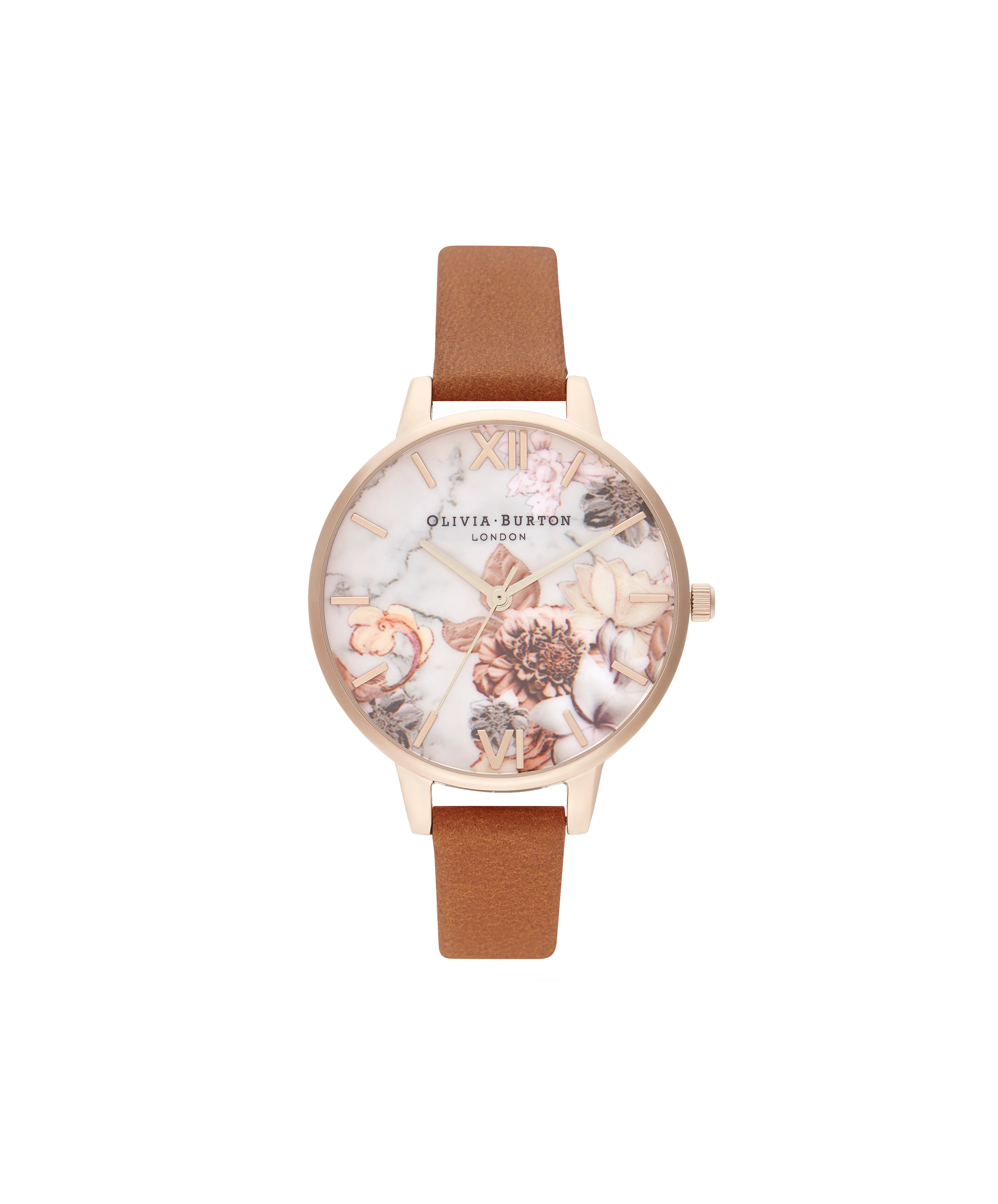 Olivia Burton White/ Floral Watch-OB16CS30