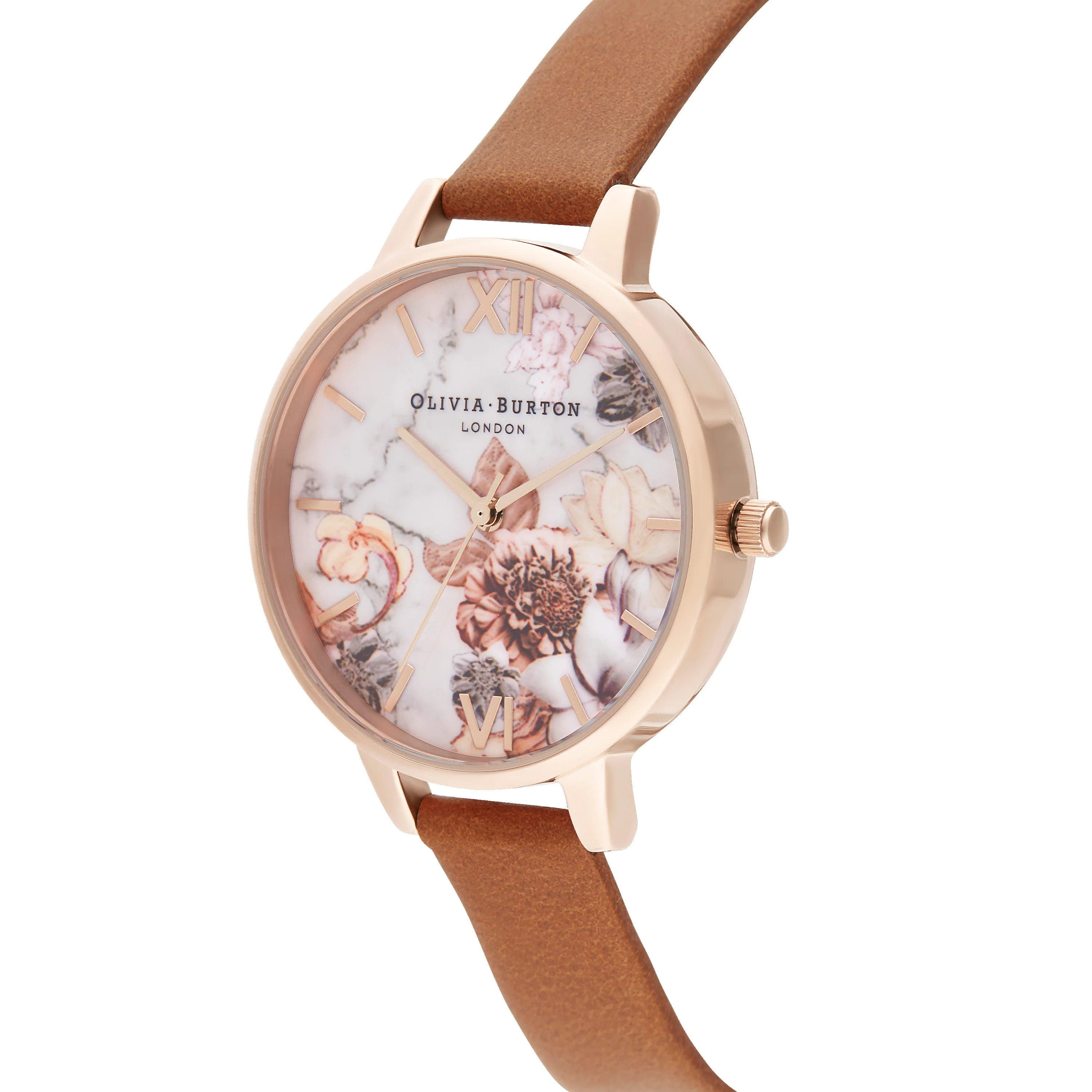 Olivia Burton White/ Floral Watch-OB16CS30
