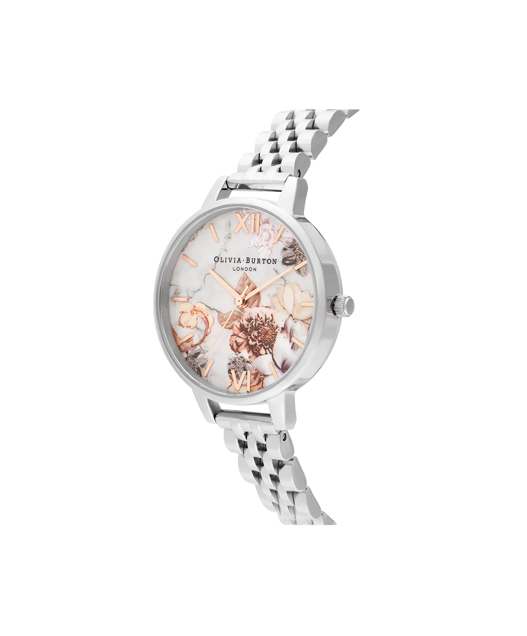 Olivia Burton White/ Floral Watch-OB16CS31