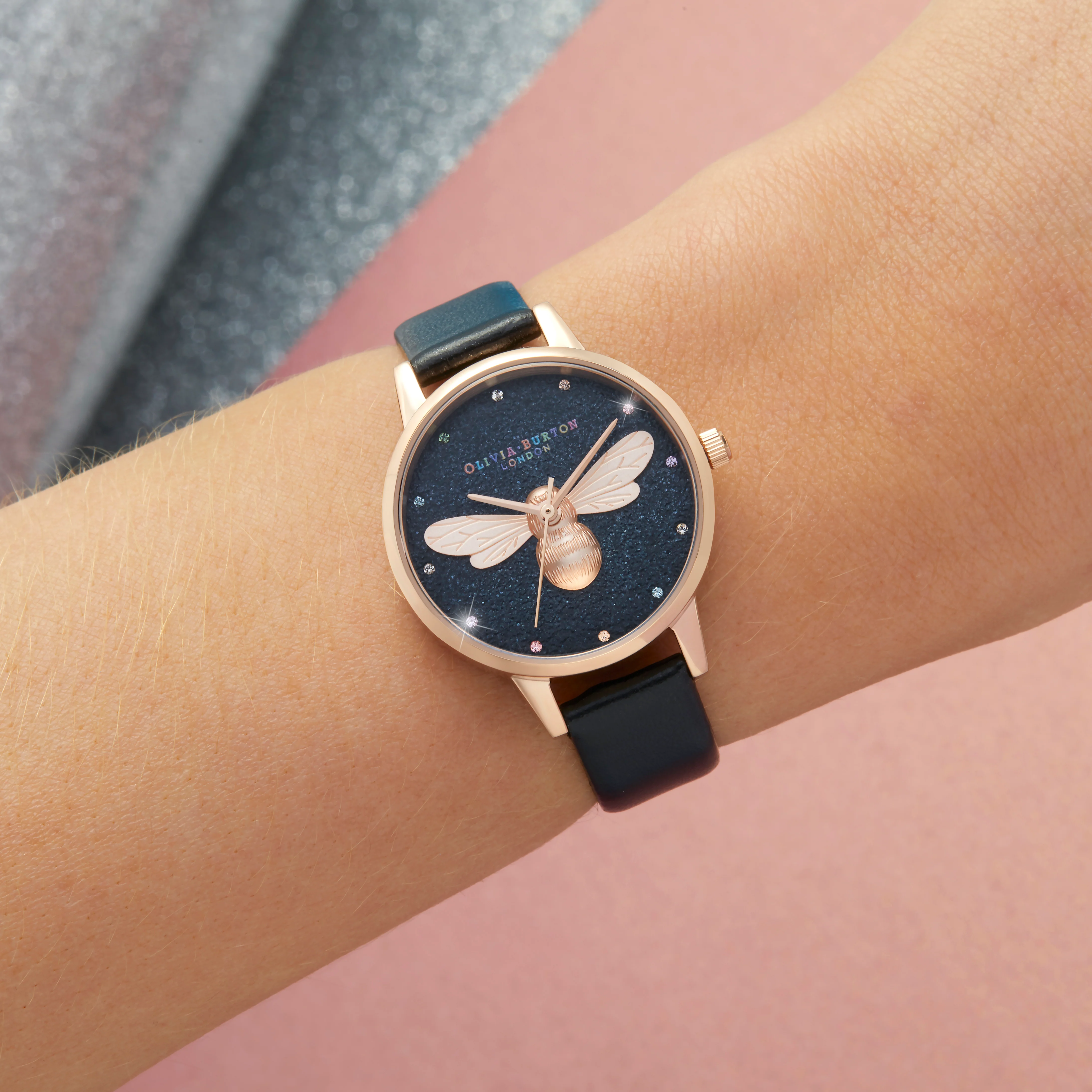 Olivia Burton White Glitter Watch