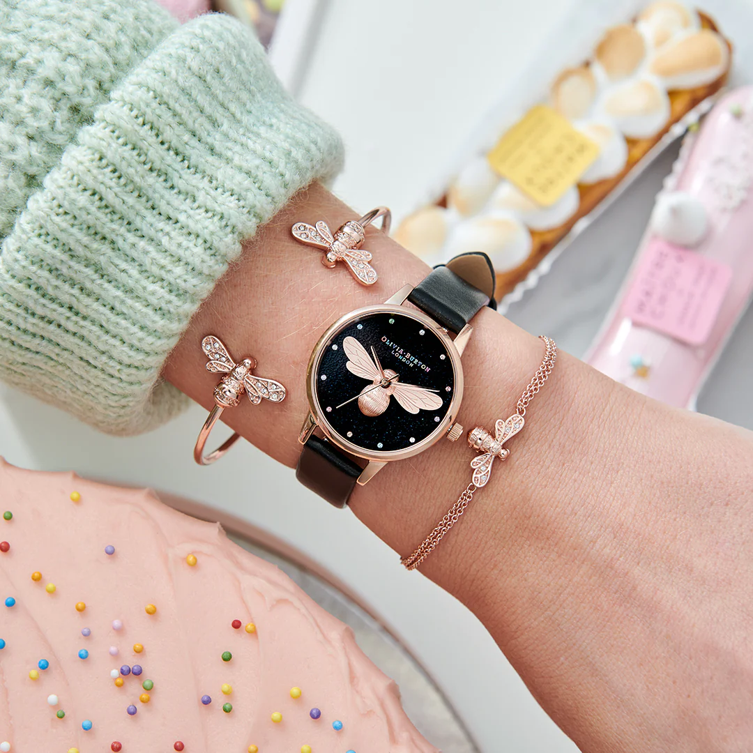 Olivia Burton White Glitter Watch