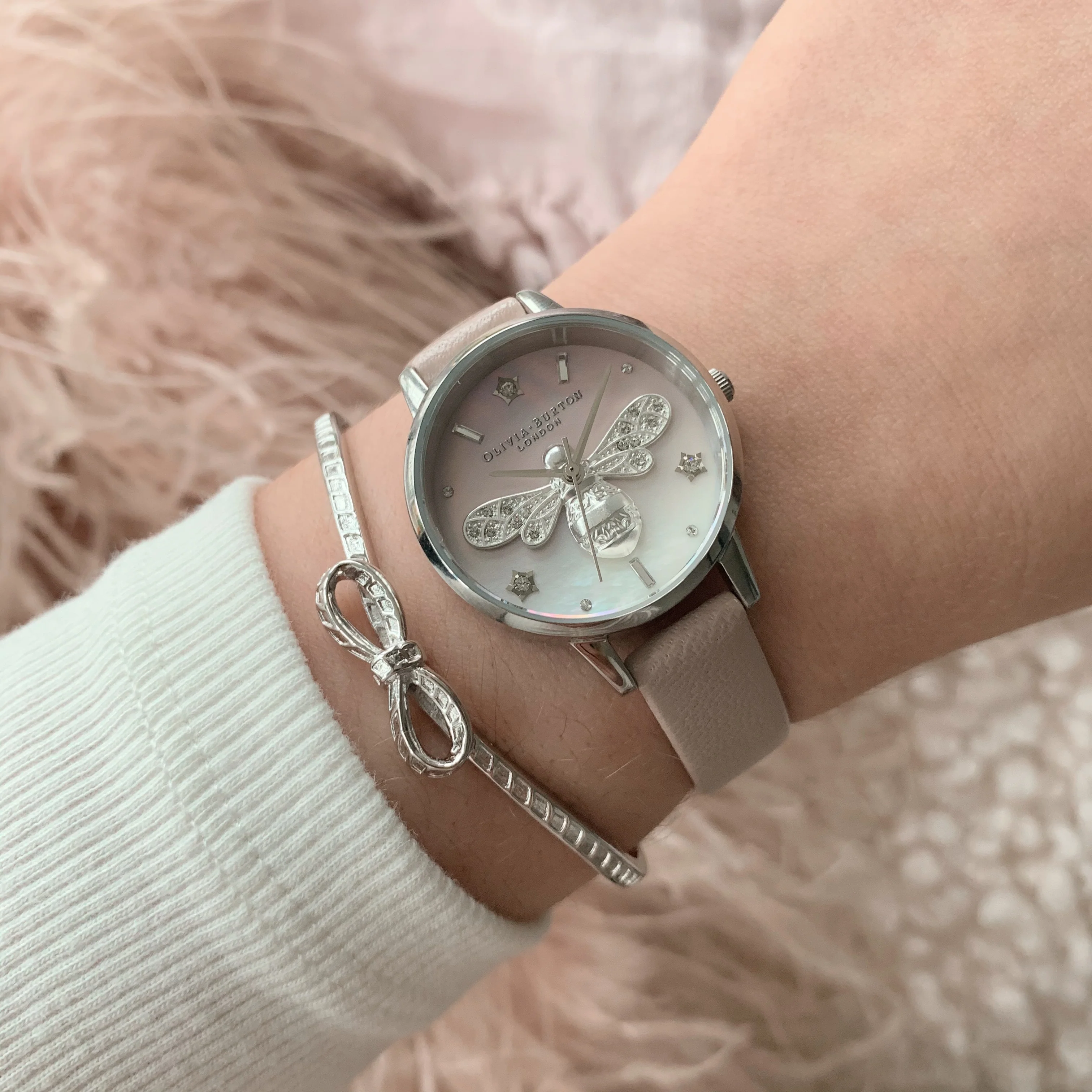 Olivia Burton White/ Pearl Watch
