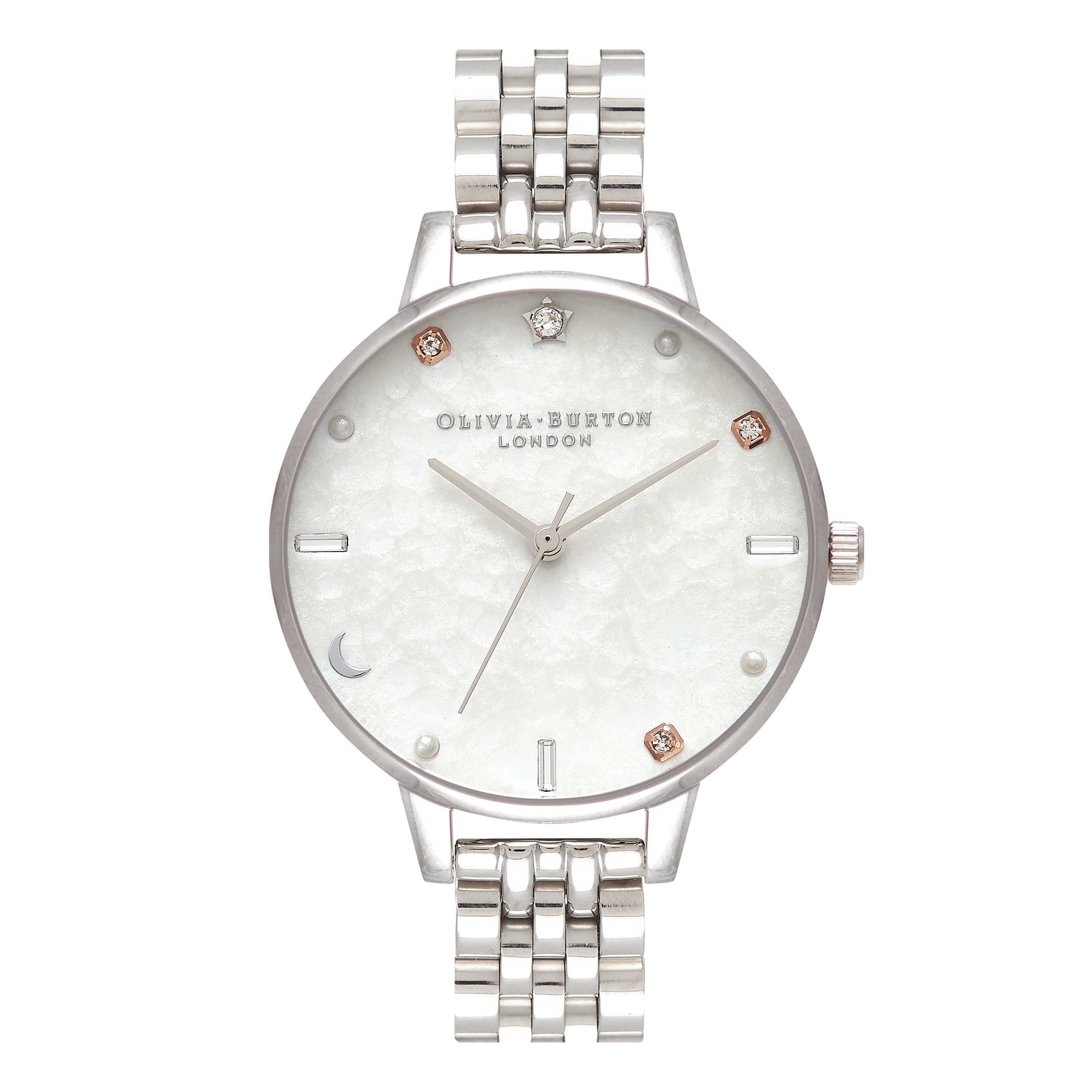 Olivia Burton White/ Stone Watch-OB16GD30