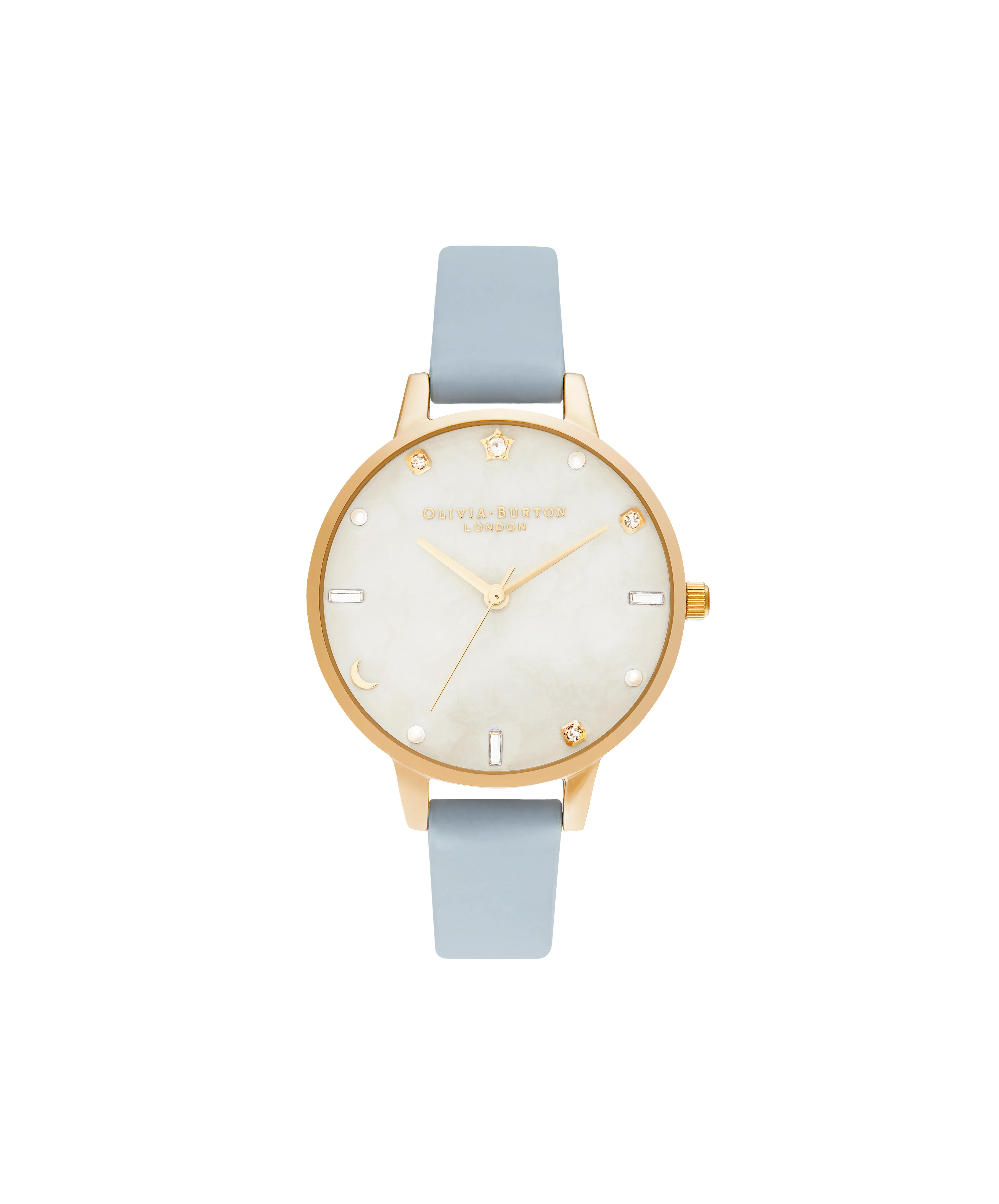 Olivia Burton White/ Stone Watch-OB16GD31