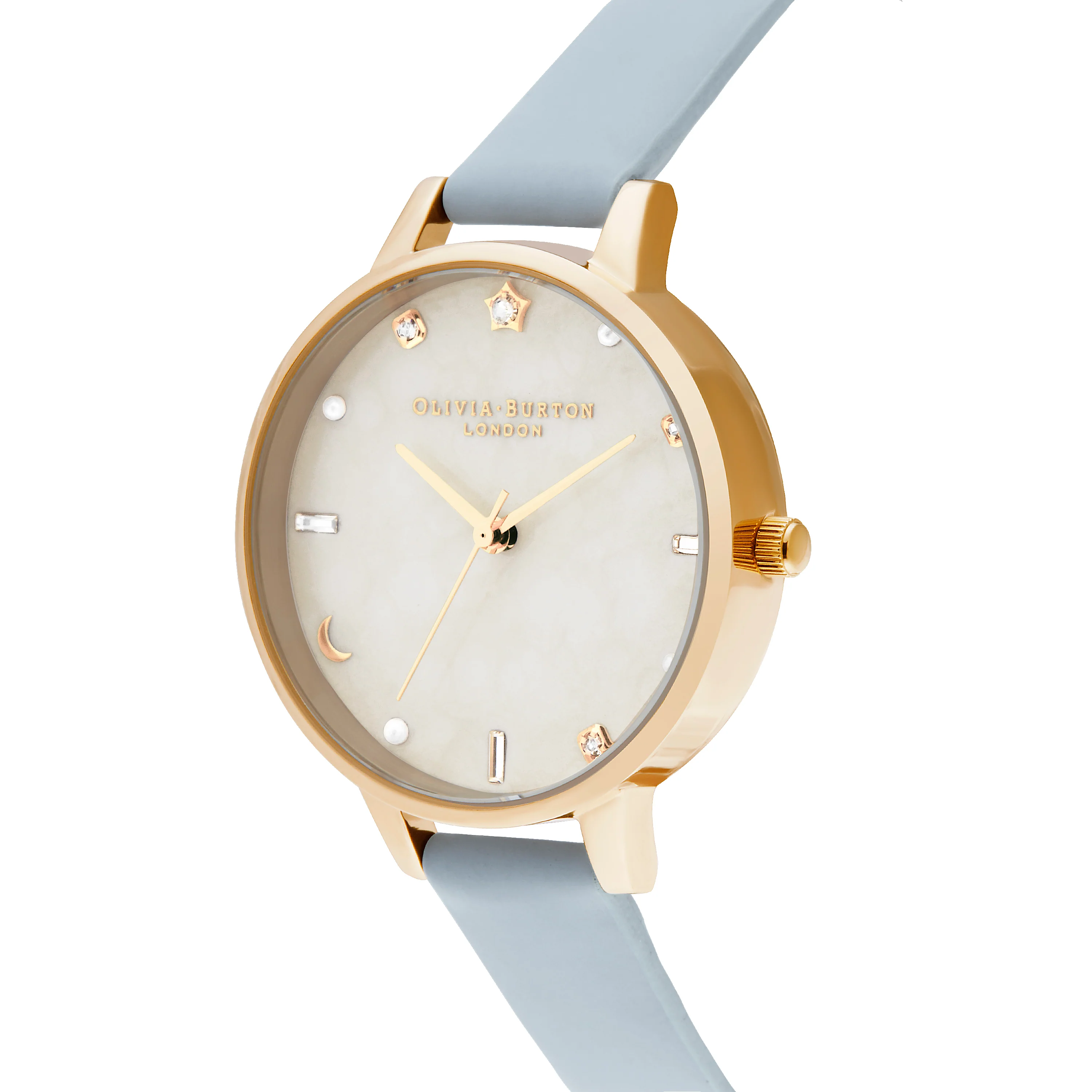 Olivia Burton White/ Stone Watch-OB16GD31