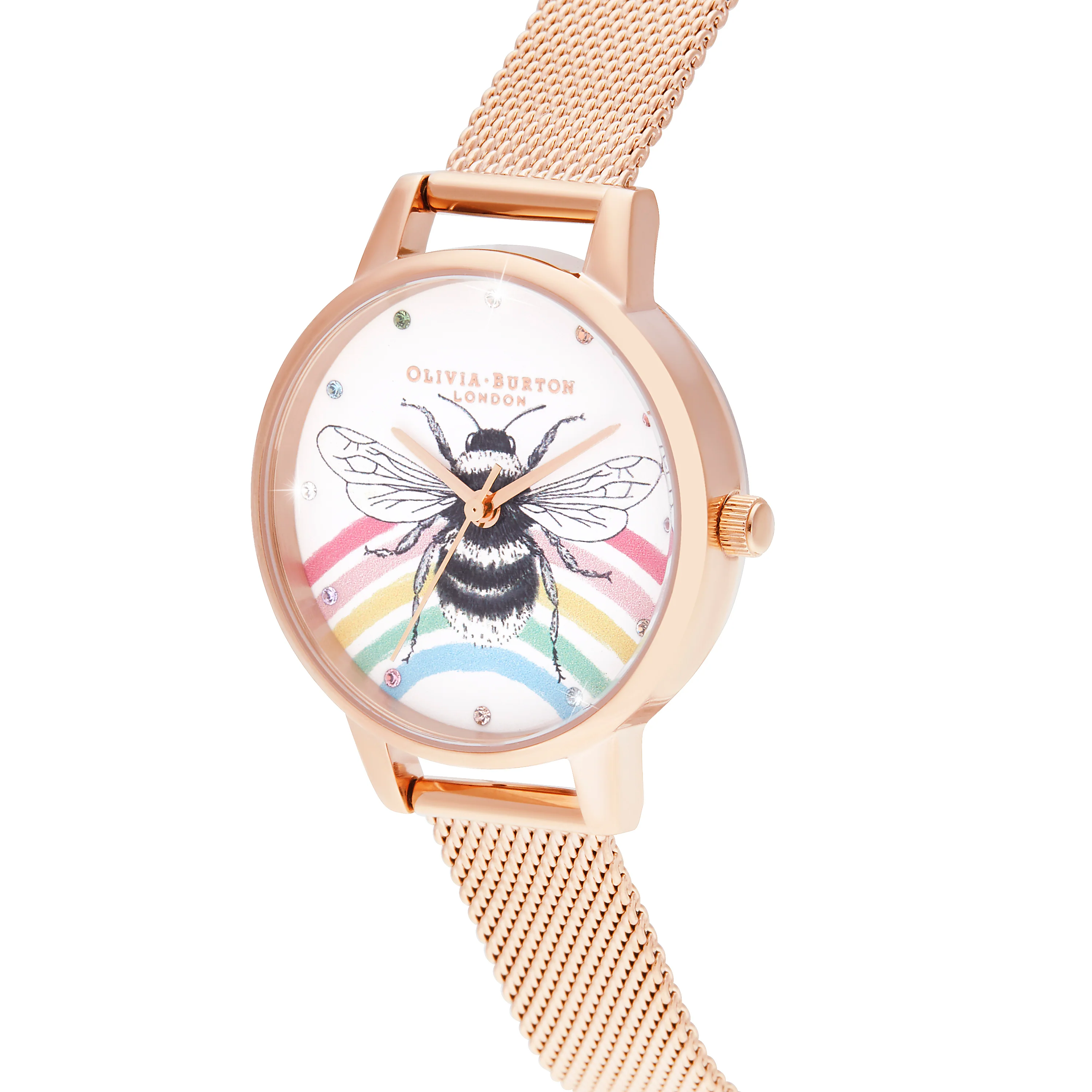 Olivia Burton White/ Stone Watch-OB16WL90