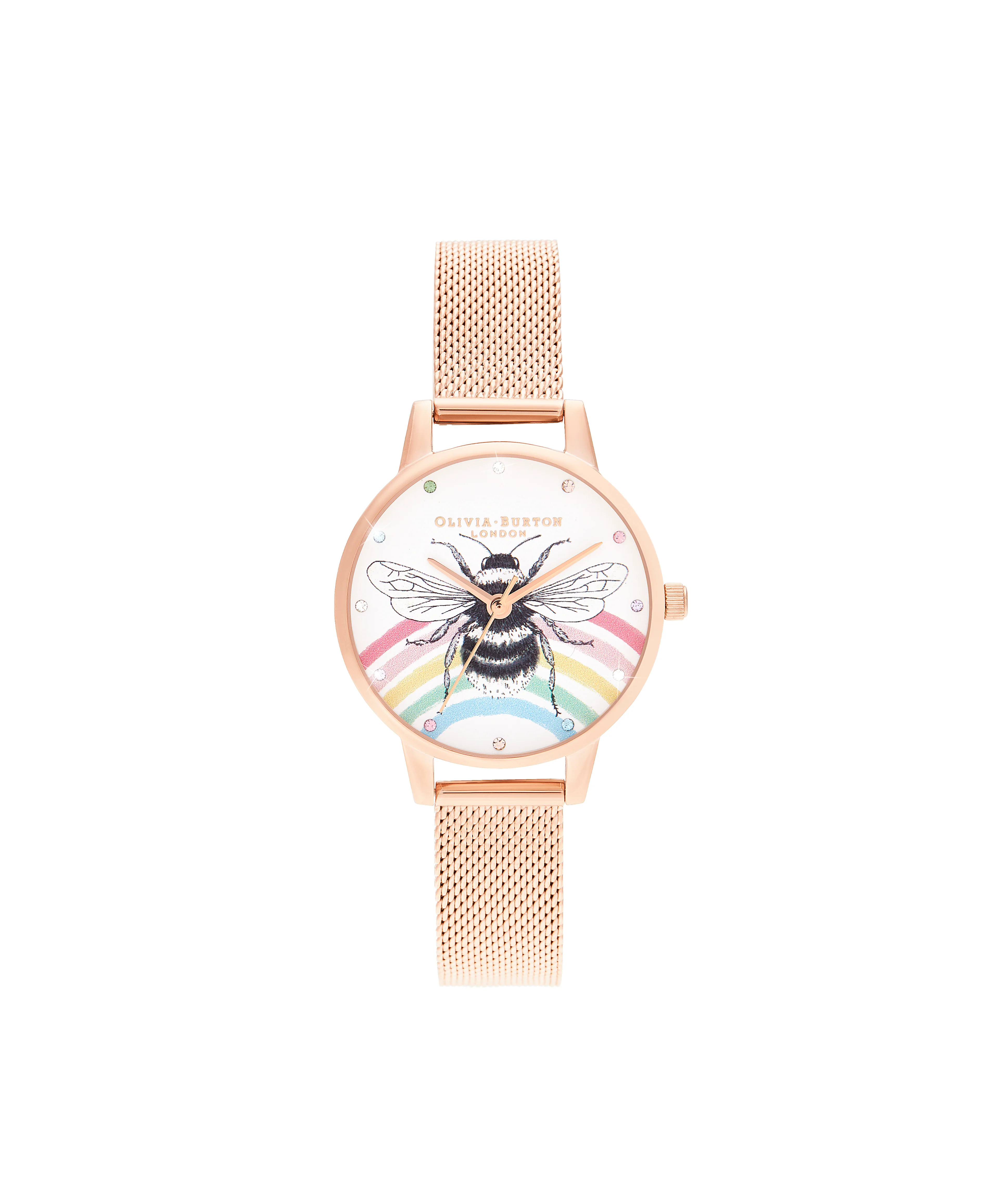 Olivia Burton White/ Stone Watch-OB16WL90