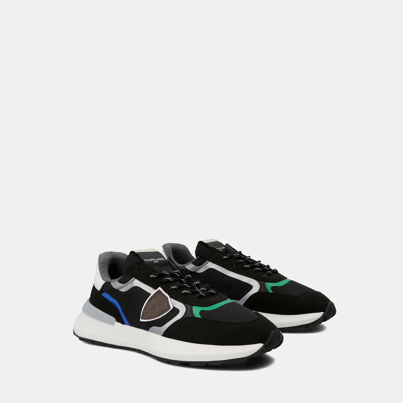 Philippe Model Antibes Low Man ATLUWT05 Tec Noir Vert Men"s Sneakers