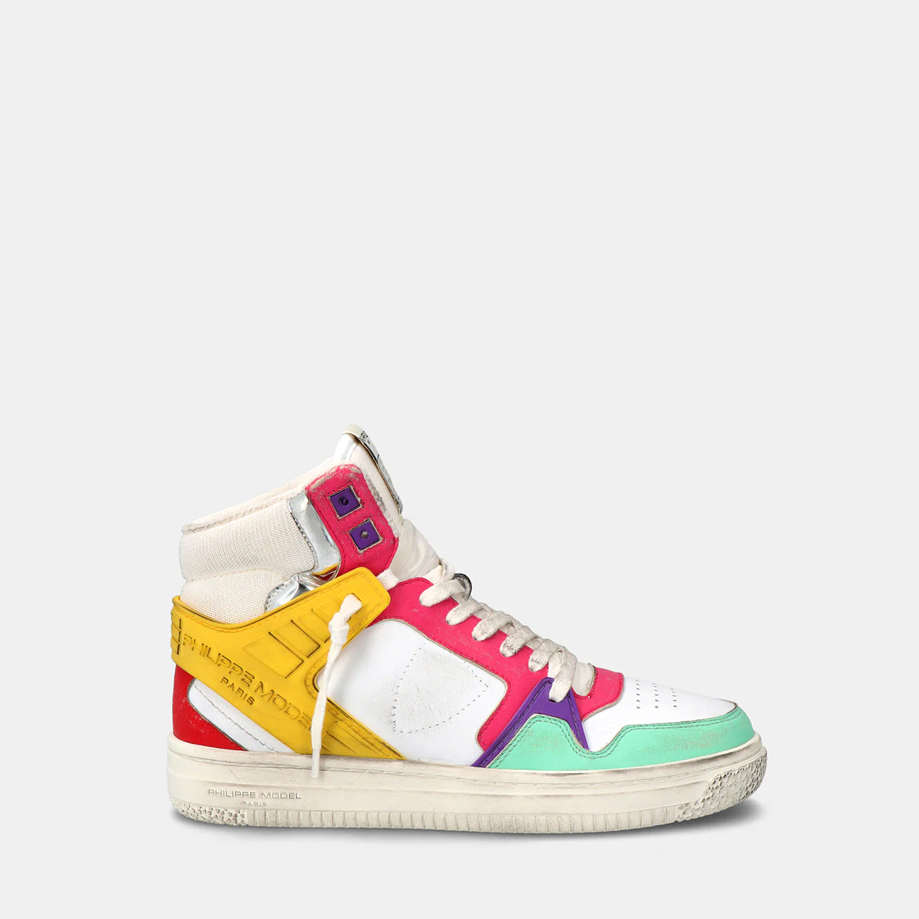 Philippe Model La Grande High Woman LGHDVP02 Veau Fucsia Women"s Sneakers