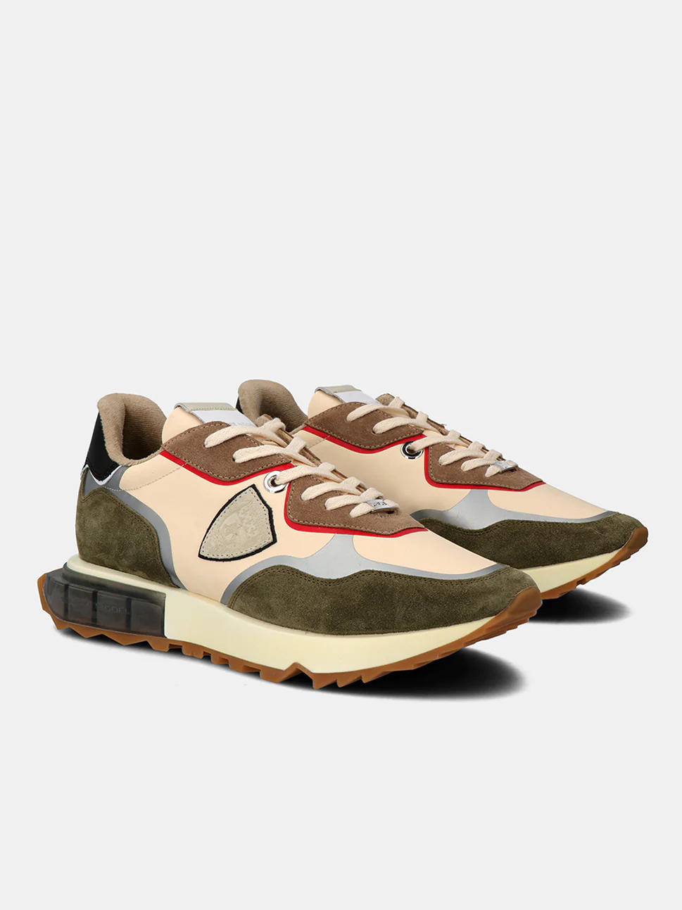 Philippe Model La Rue Low Man LRLUWT04 Mndl Tec Rouge Men"s Sneakers