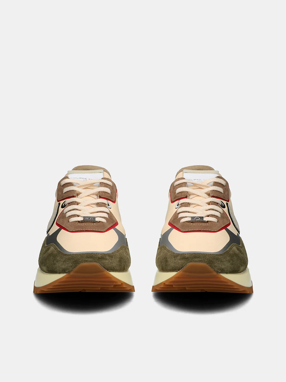 Philippe Model La Rue Low Man LRLUWT04 Mndl Tec Rouge Men"s Sneakers