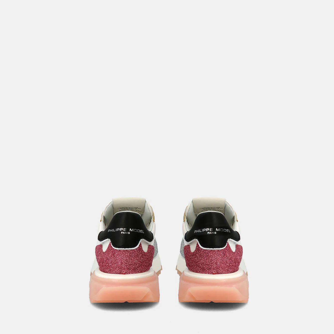 Philippe Model La Rue Low Woman LRLDGT02 Glitter Rose Women"s Sneakers