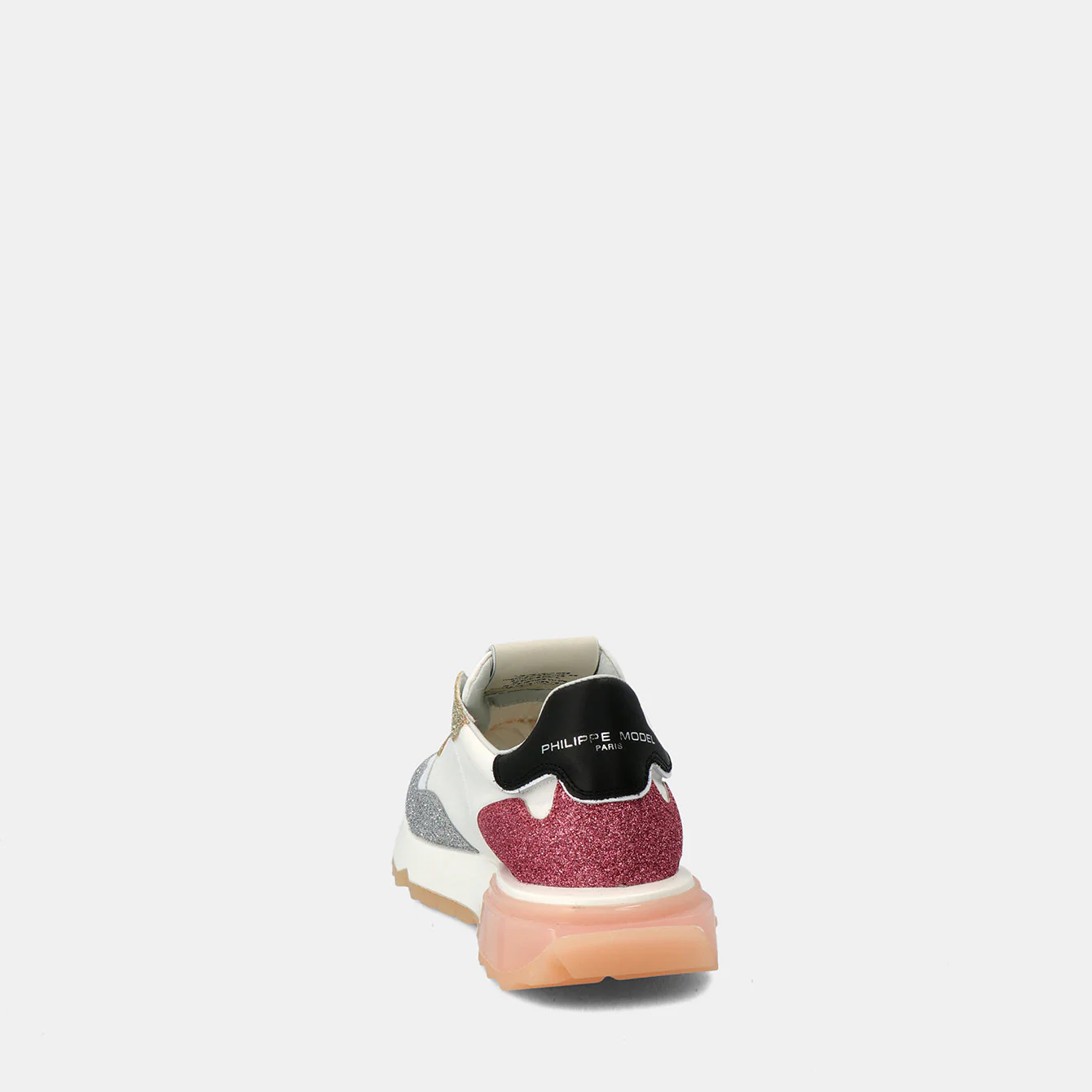 Philippe Model La Rue Low Woman LRLDGT02 Glitter Rose Women"s Sneakers