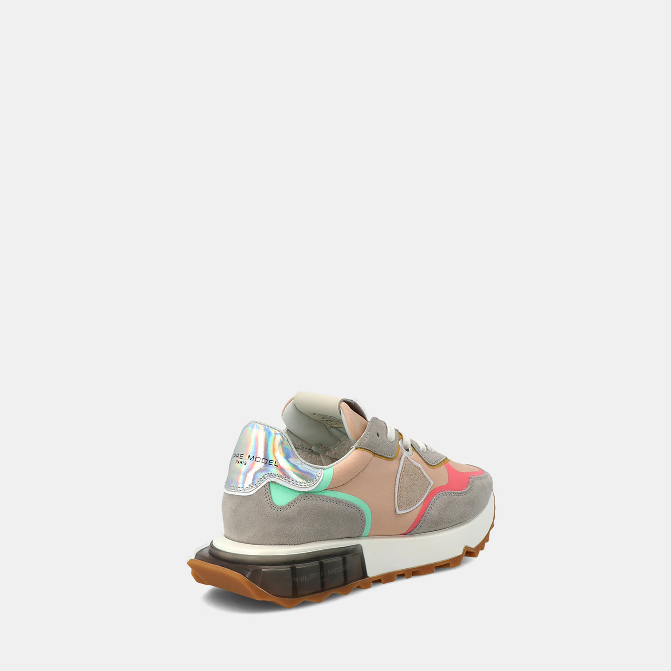 Philippe Model La Rue Low Woman LRLDSTP1 Satin Tech Nude Women"s Sneakers