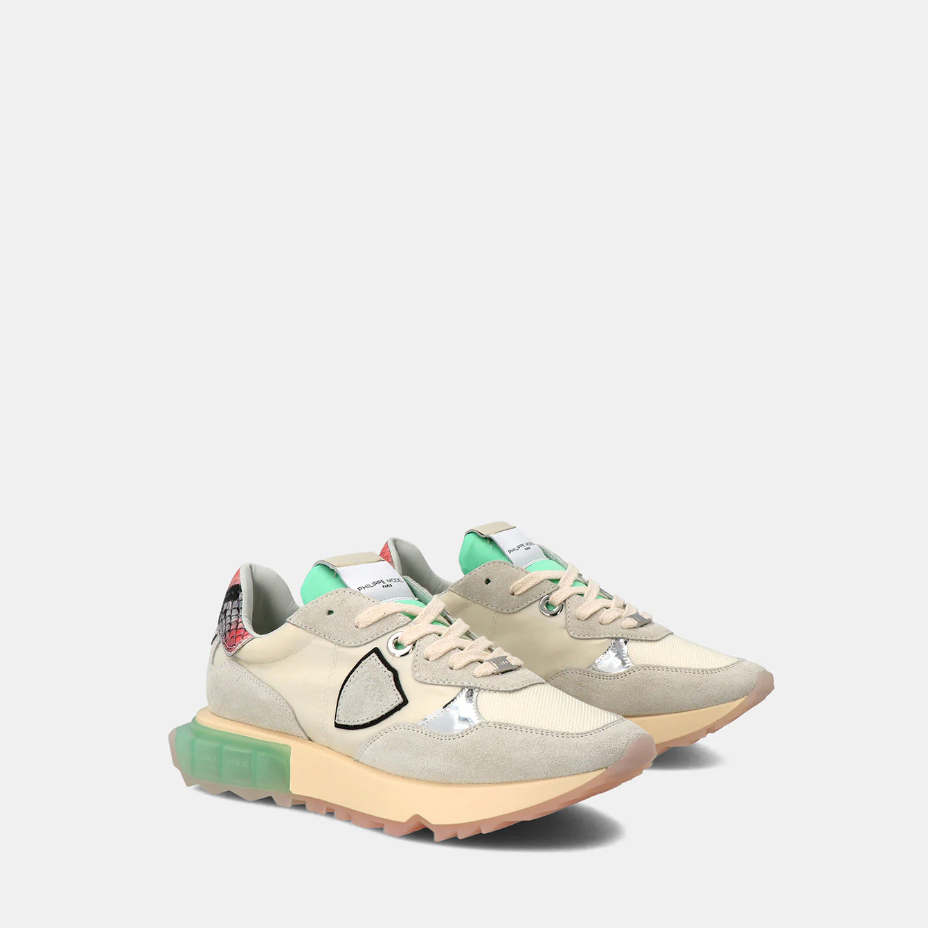 Philippe Model La Rue Low Woman LRLDWA03 Mndl Dnml Eau Women"s Sneakers