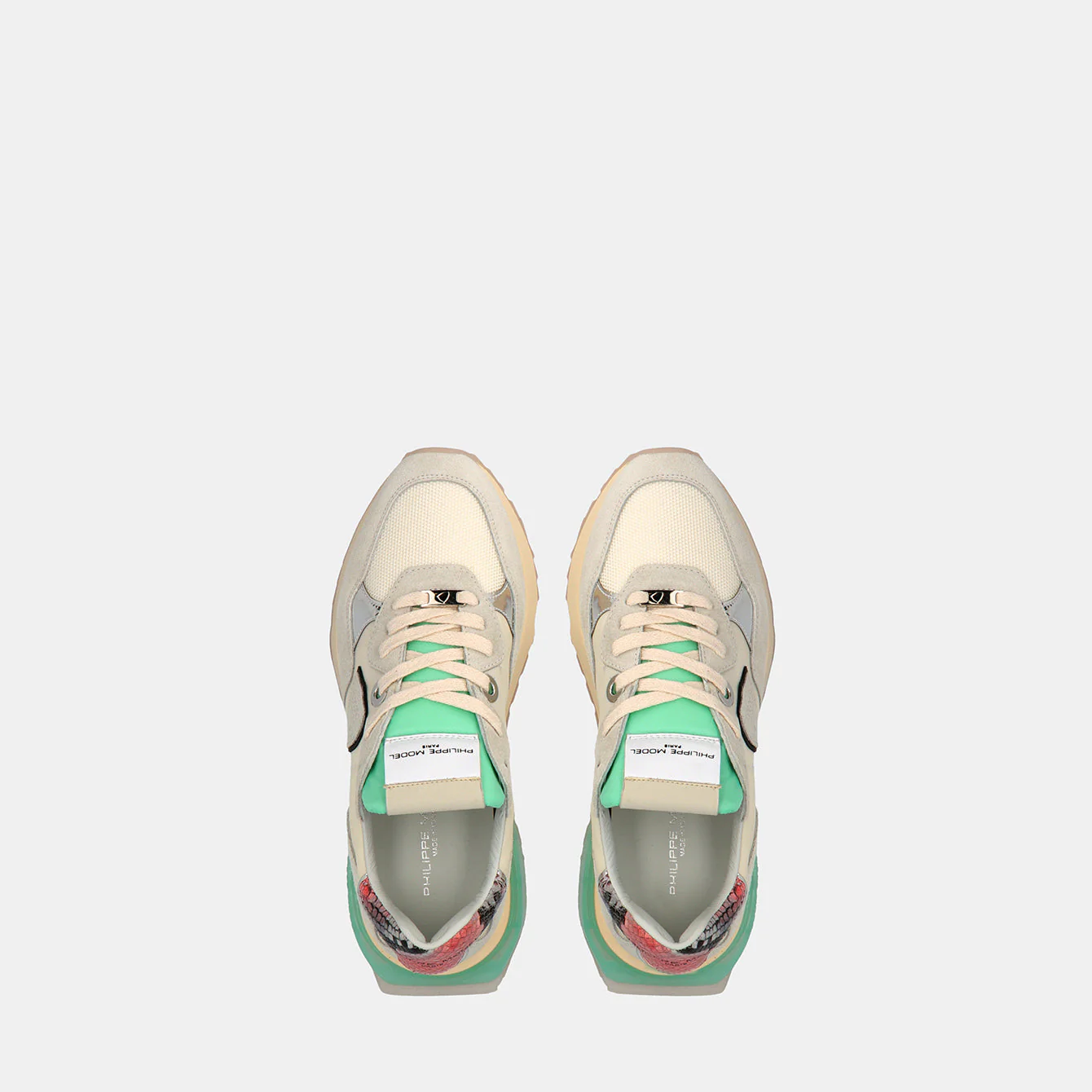 Philippe Model La Rue Low Woman LRLDWA03 Mndl Dnml Eau Women"s Sneakers