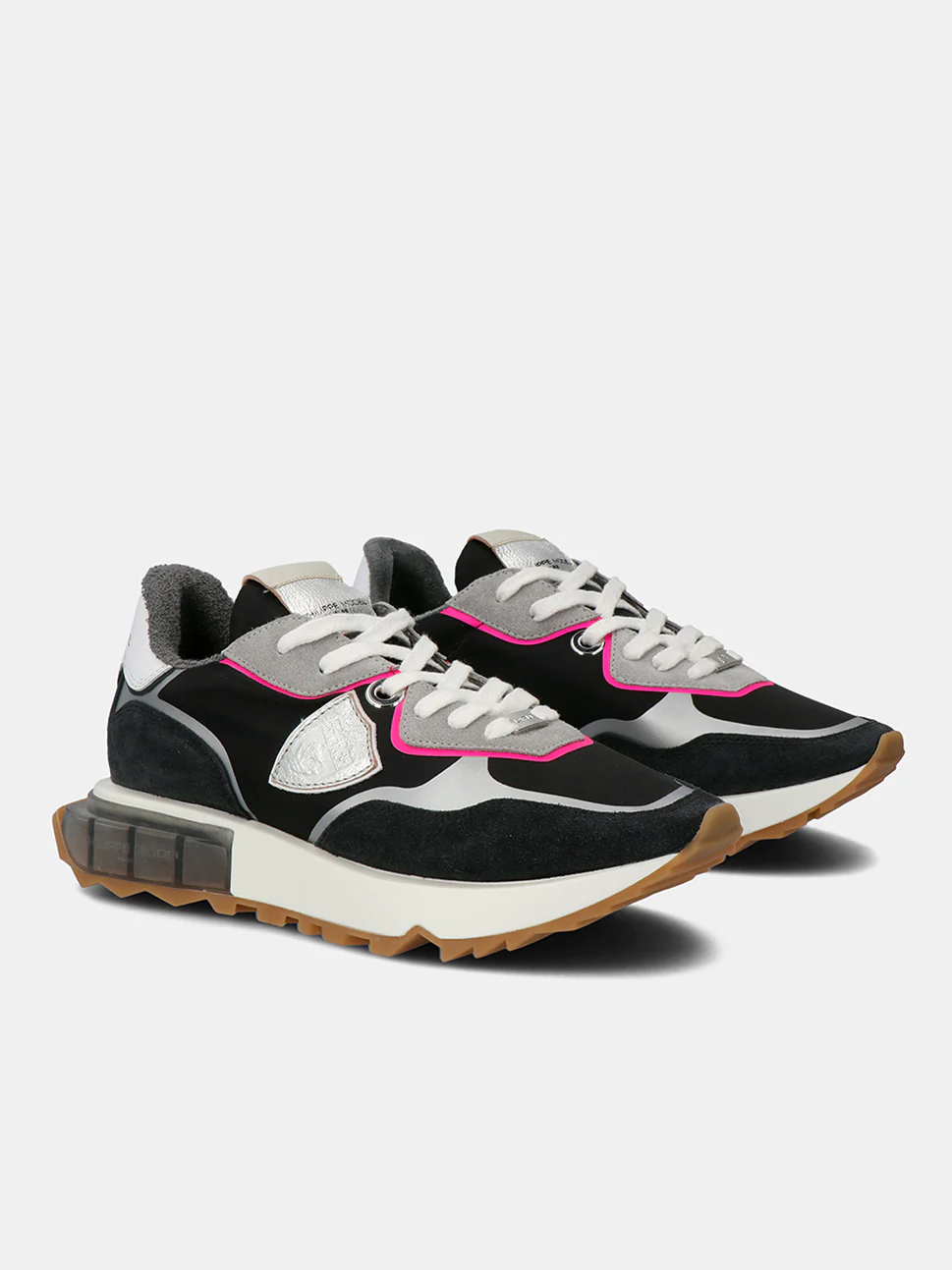 Philippe Model La Rue Low Woman LRLDWT05 Tec Noir Vert Women"s Sneakers