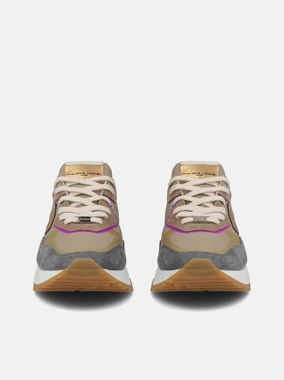 Philippe Model La Rue Low Woman LRLDWT07 Mndl Tec Violet Women"s Sneakers