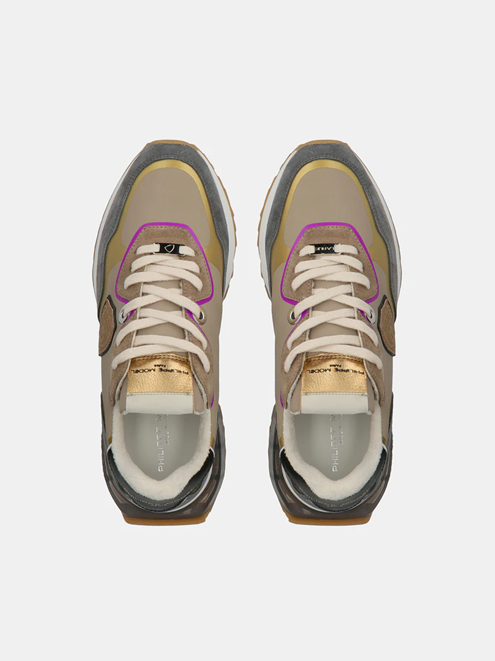 Philippe Model La Rue Low Woman LRLDWT07 Mndl Tec Violet Women"s Sneakers