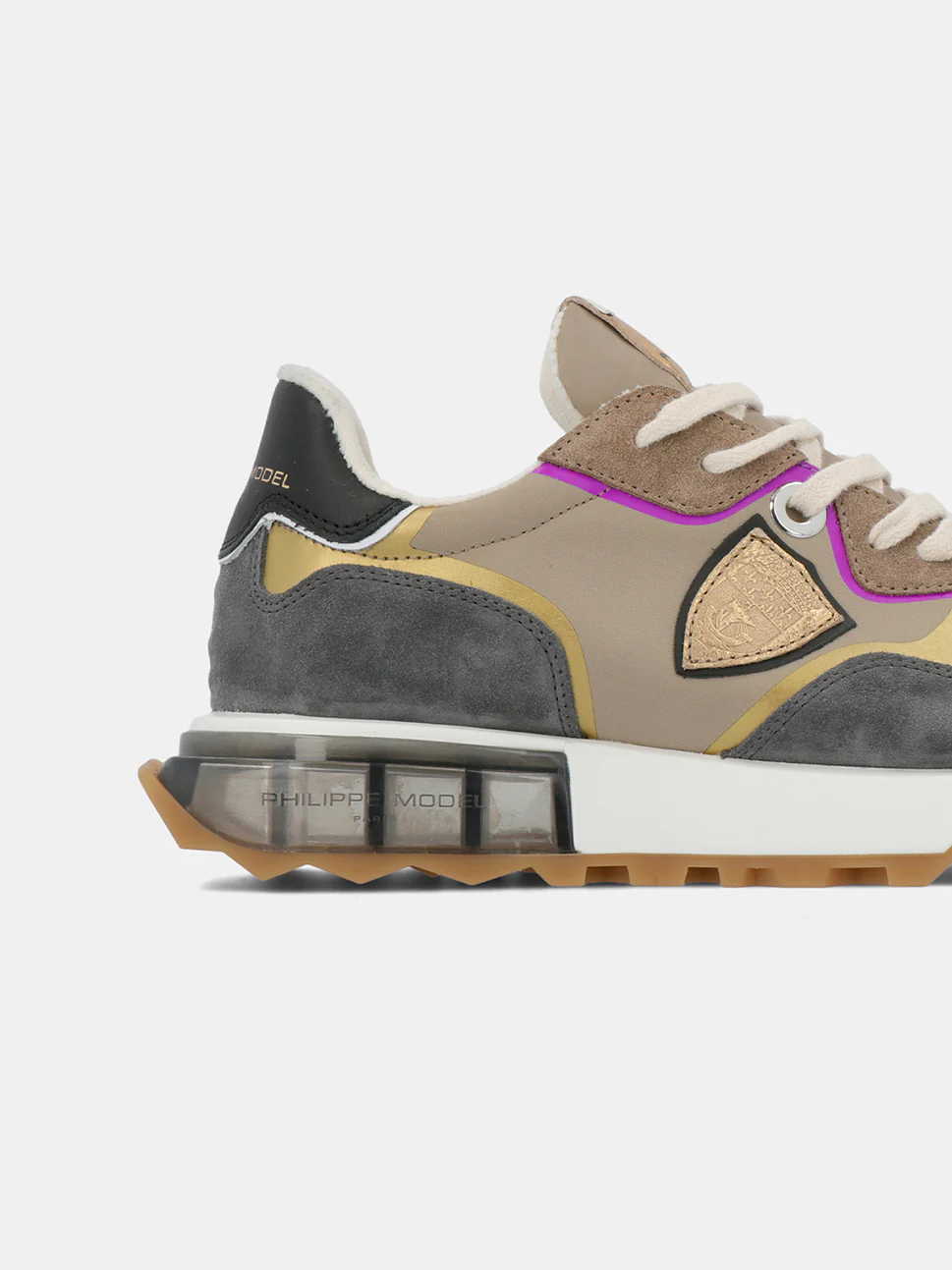 Philippe Model La Rue Low Woman LRLDWT07 Mndl Tec Violet Women"s Sneakers