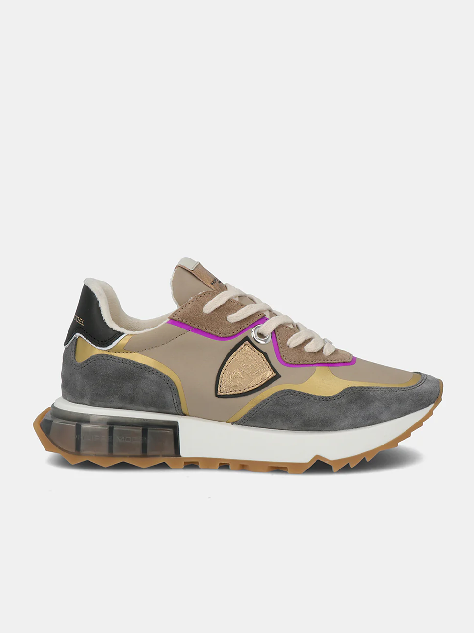 Philippe Model La Rue Low Woman LRLDWT07 Mndl Tec Violet Women"s Sneakers